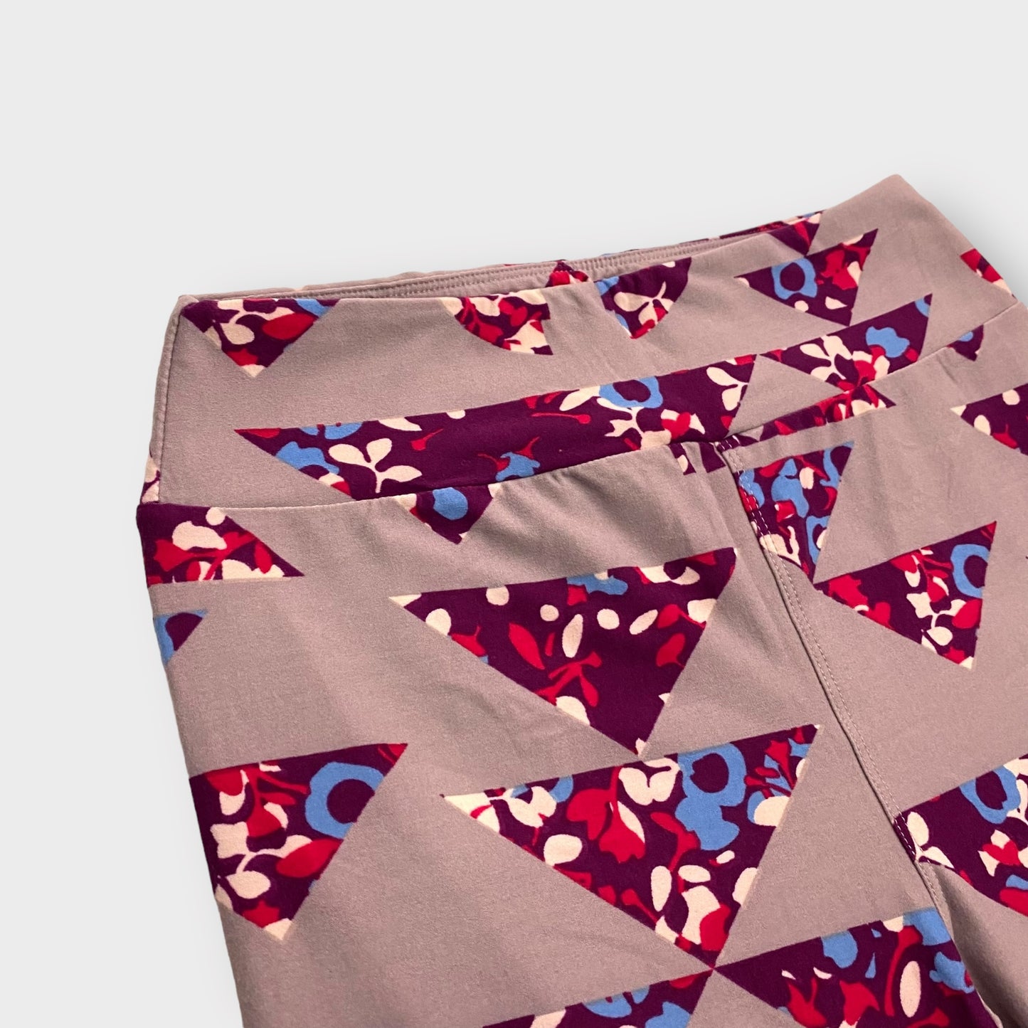 LuLaRoe Leggings | OS (2-10) | Gray/Purple Abstract Triangles | Buttery Soft | New