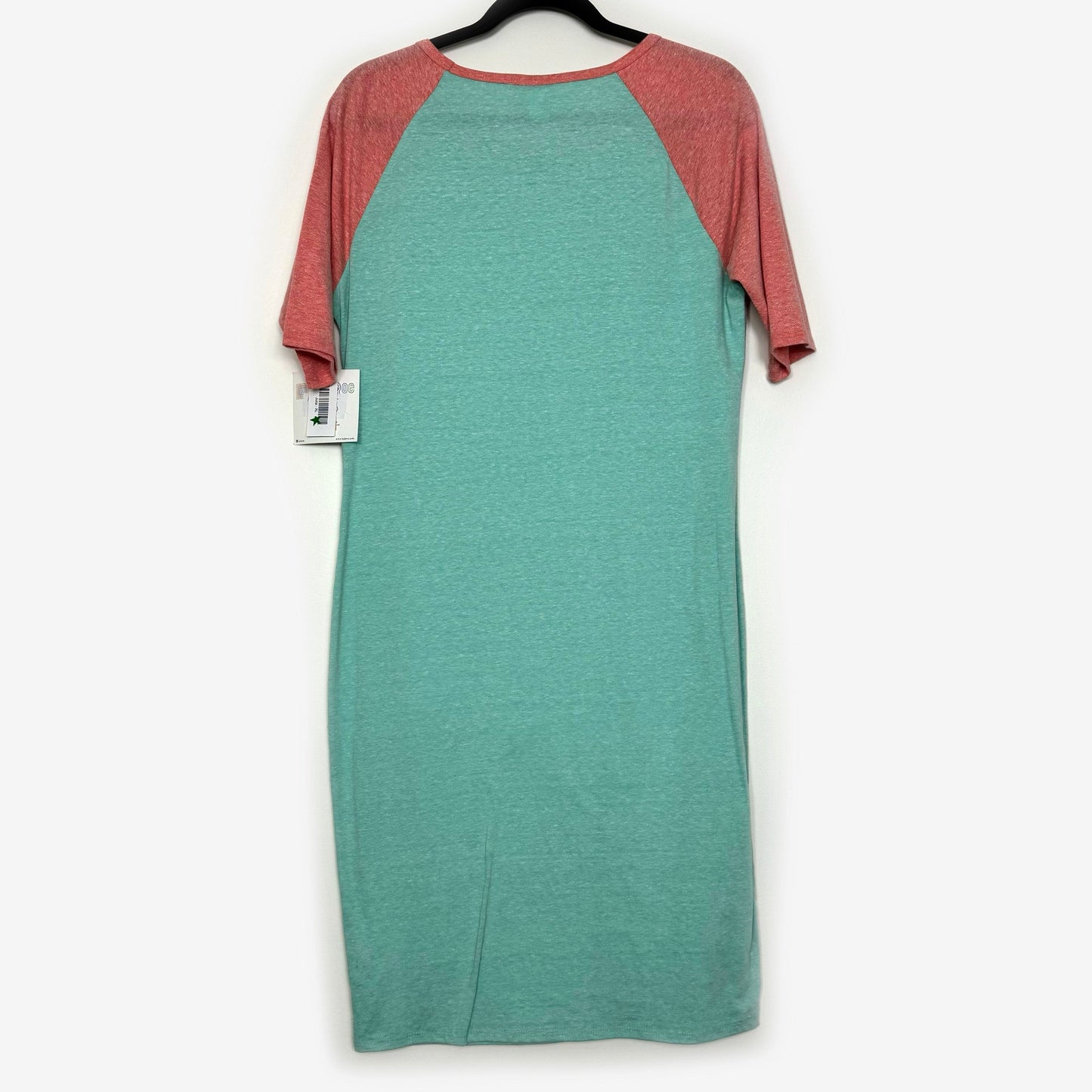 LuLaRoe Julia Bodycon Dress | XL (16-18) | Green/Pink | Colorblock | NWT