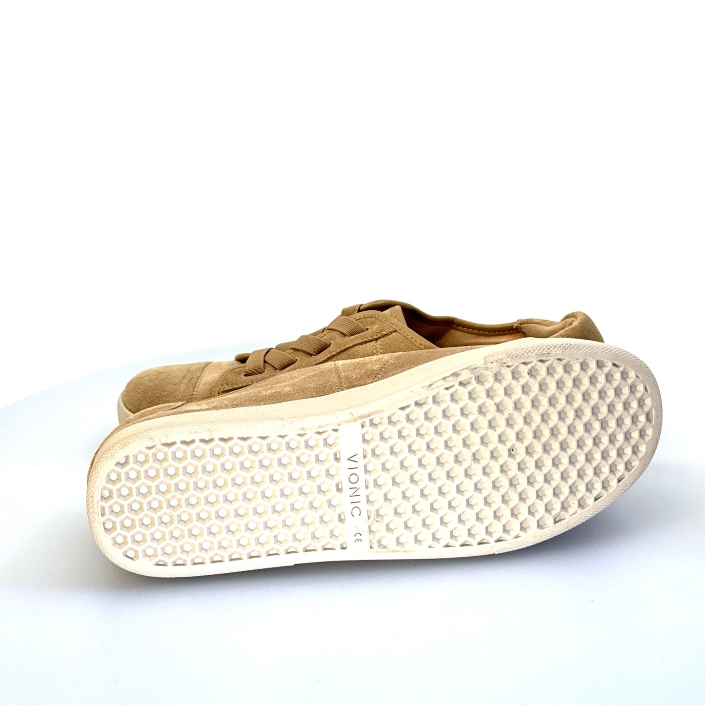 Vionic | Jean Suede Sneakers Water Resistant Cup Sole Shoes | Color: Cream/Tan | Size: 8 | Pre-Owned