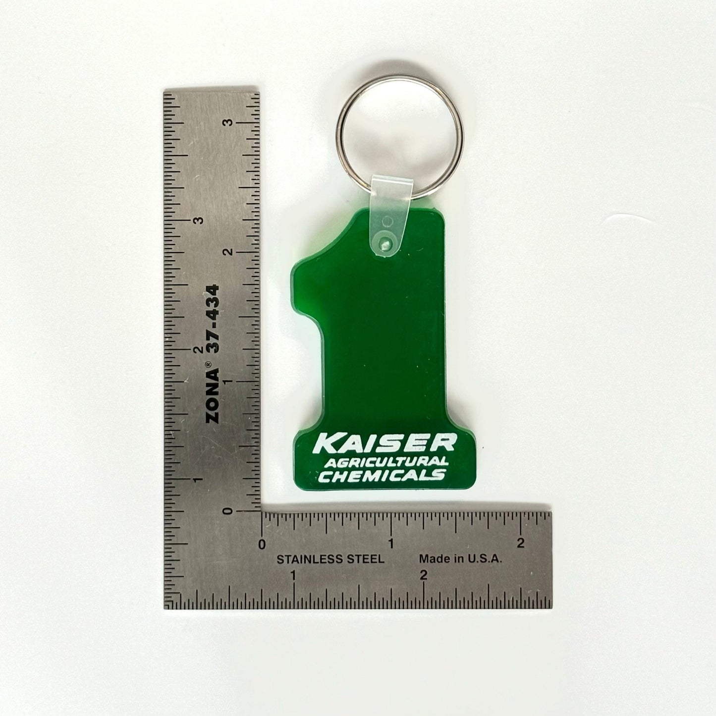 KAISER AGRICULTURAL CHEMICALS Keychain Key Ring Green #1 Rubber