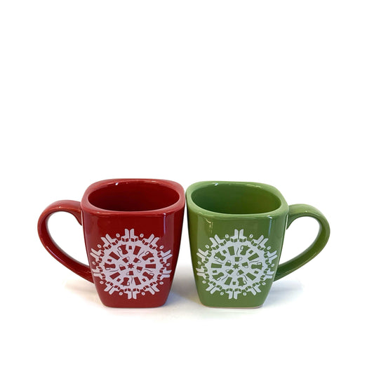 Starbucks | Couples Set Ceramic Christmas 2004 Mugs | Color: Green/Red | Size: 12 fl oz | VINTAGE
