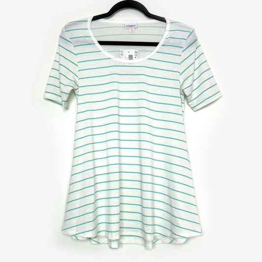 LuLaRoe Vault | Perfect T Swing Top | Size: XXS (0-6) | Color: White/Green | Striped | NWT