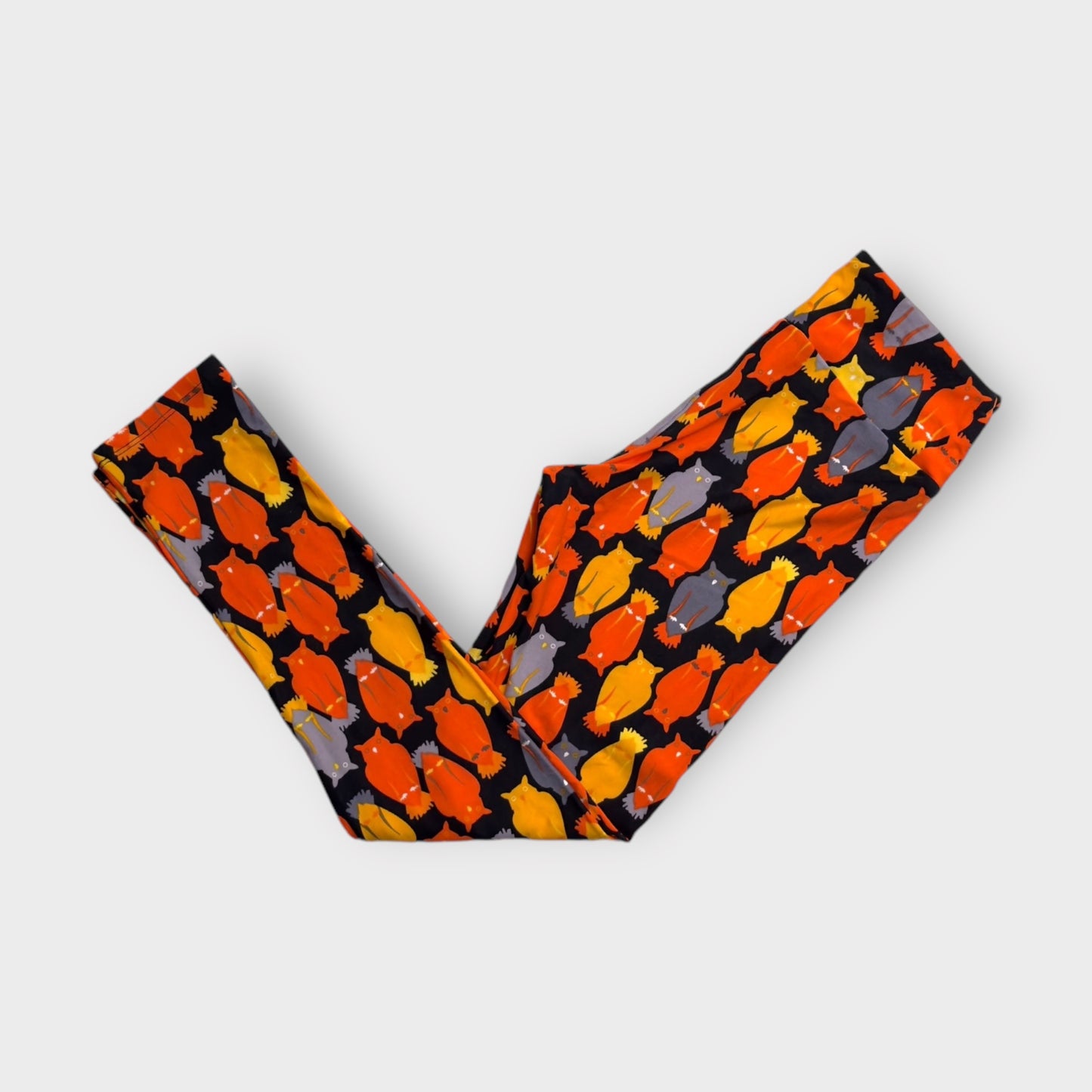 LuLaRoe Leggings | OS (2-10) | Black/Orange/Yellow Owls | Buttery Soft | New