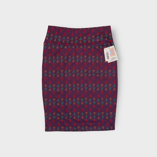 LuLaRoe Cassie Pencil Skirt | M (10-12) | Purple/multicolor | Triangles | NWT