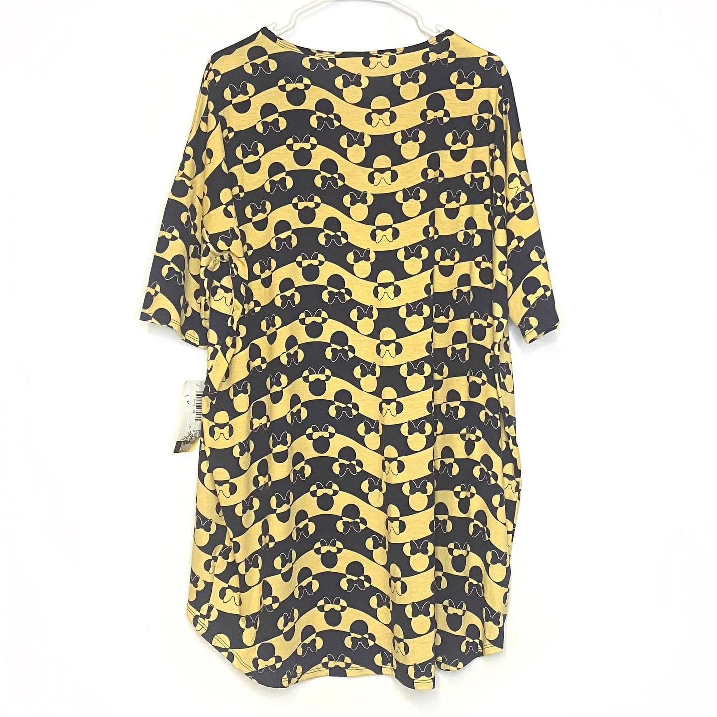 LuLaRoe Disney | ‘Minnie Mouse’ Positive/Negative Irma S/s Tunic Top | Color: Dark Blue/Yellow | Size: XL  | NWT