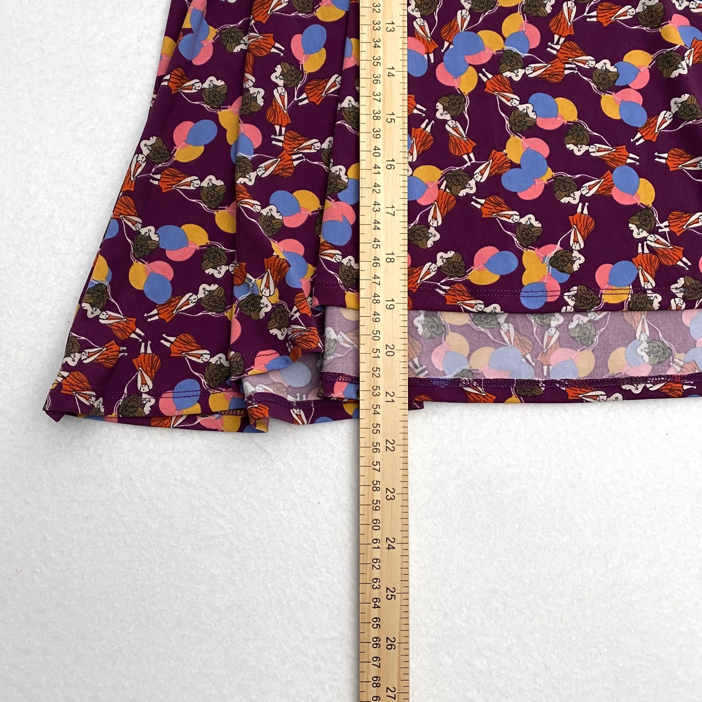 LuLaRoe Kids Azure A-Line Skirt  | 12 (12-14) | Purple/Multicolor Girl w/Balloons | NWT