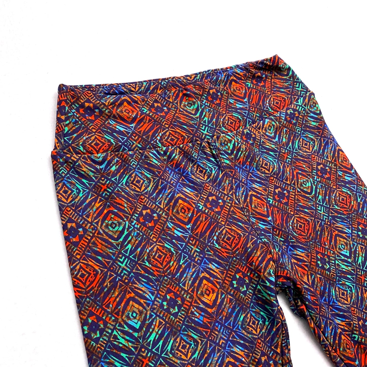 LuLaRoe Womens Leggings | OS (2-10) | Multicolor Geometric Pattern | Soft Polyester/Spandex | New