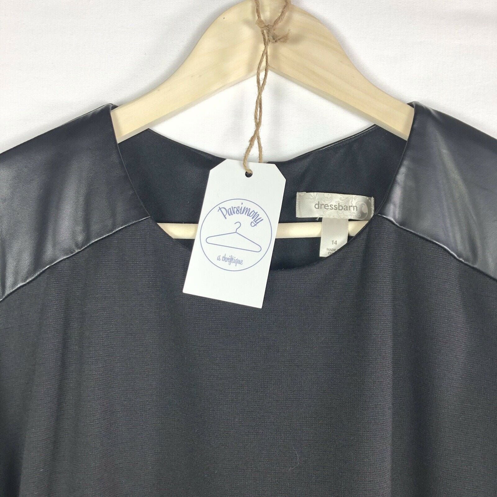 DRESSBARN | Womens Faux Leather Dress | Color: Black | Size: 14 | Pre-Owned -  | Buy at Parsimony Shoppes