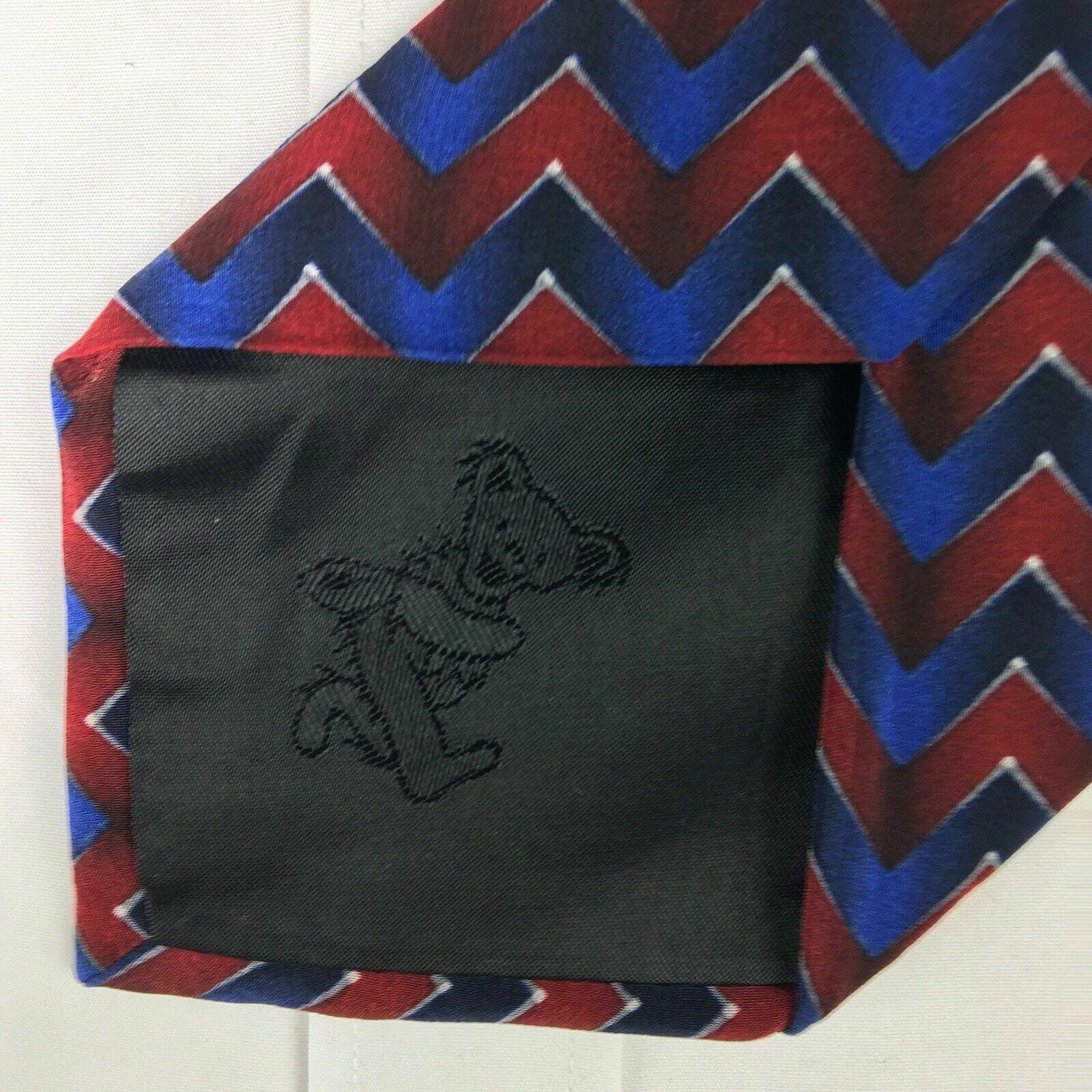 Dancing Bear Grateful Dead Mens Red & Blue Chevron Print 100% Silk Neck Tie 58” -  | Buy at Parsimony Shoppes