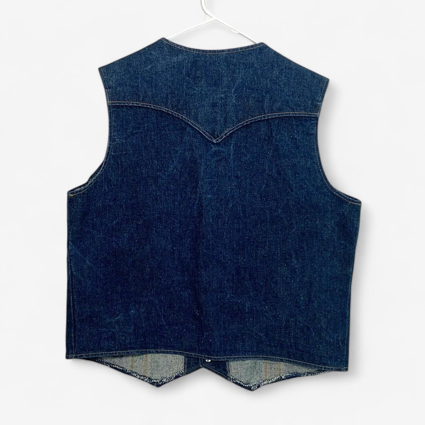 Dee Cee Brand Vintage Denim Vest | Blue | L (42-44) | Snap-Up | Made in USA | VGC