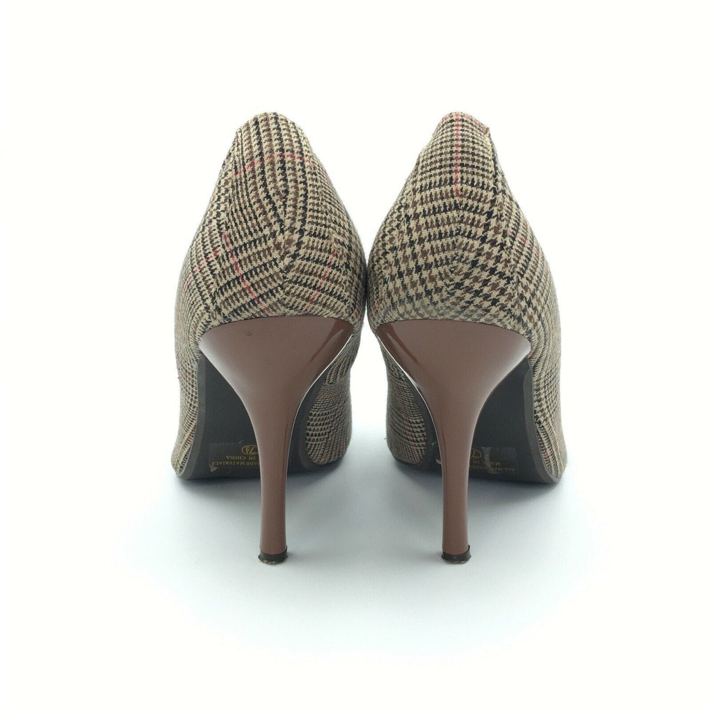 Delicious Womens Size 7.5 Brown Houndstooth Open Toe Bows Heels Pumps Shoes -  | Buy at Parsimony Shoppes