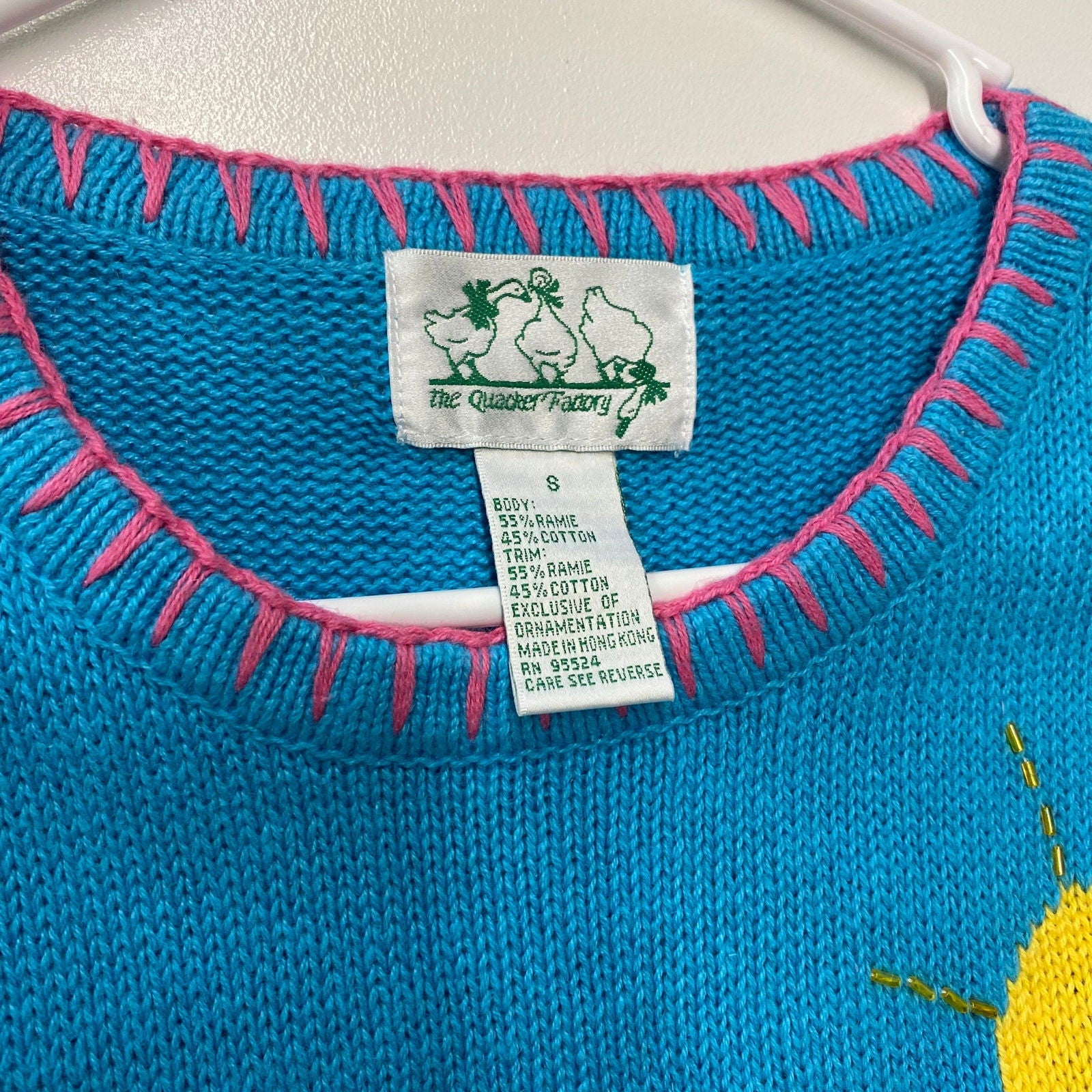 Delightful Quacker Factory Womens Size Small Short Sleeve Sweater Shirt Blue Beach Scenery Pre-Owned -  | Buy at Parsimony Shoppes