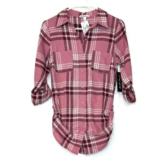 Derek Heart | Womens Plaid Flannel Tunic | Color: Rose Pink | Size: S | NWT -  | Buy at Parsimony Shoppes