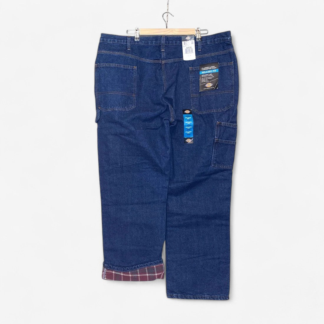 Dickies Men's 42x30 Straight Denim Blue Jeans - Fully Lined Regular Fit