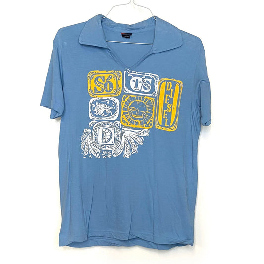 Diesel Mens Size L Blue Graphic Polo Shirt S/s Pre-Owned -  | Buy at Parsimony Shoppes
