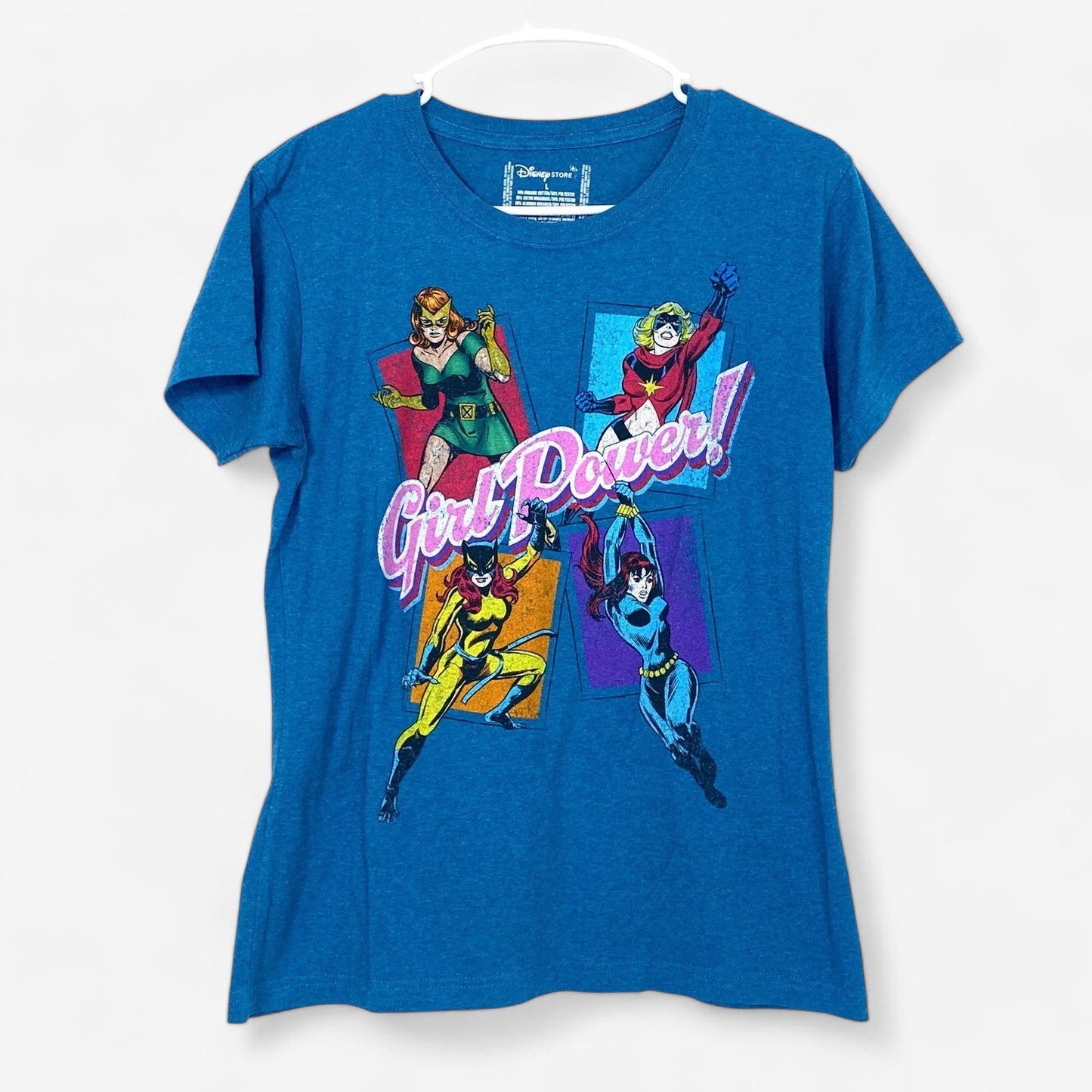 Disney Girls 'Girl Power' Superhero Graphic T-Shirt - Size L (11/13)