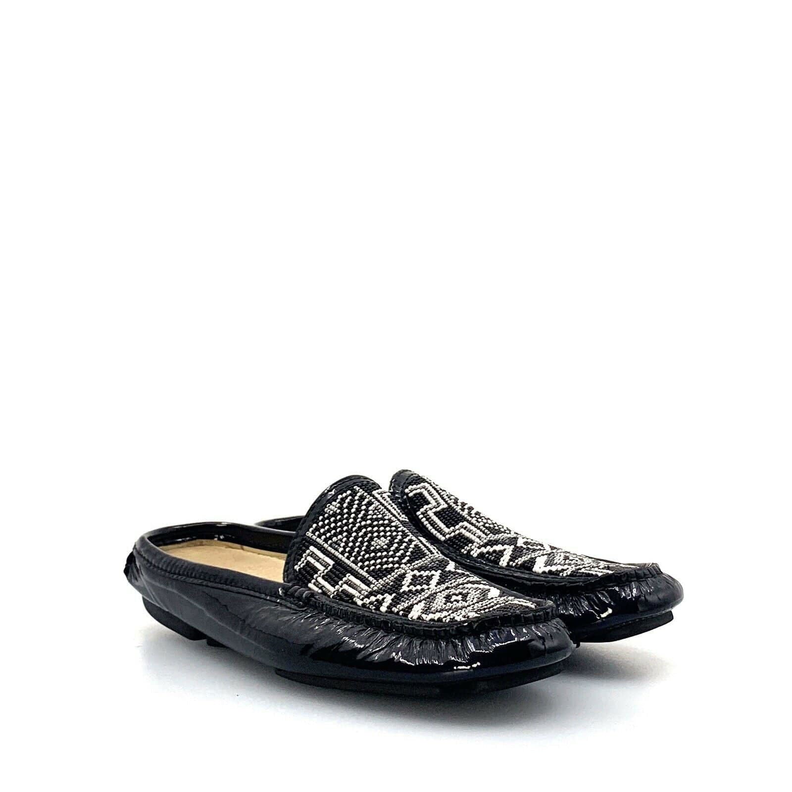 Donald Pliner Womens 6.5M Black Shoes Patent Leather Beaded Native Pattern -  | Buy at Parsimony Shoppes