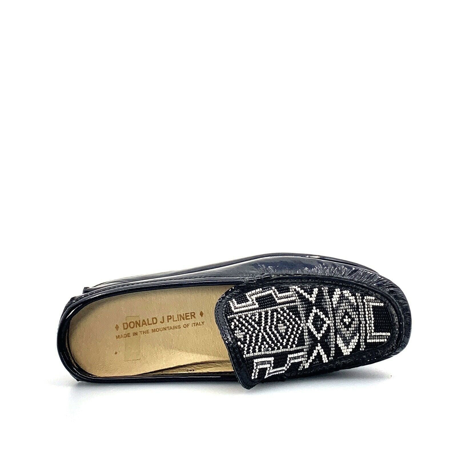 Donald Pliner Womens 6.5M Black Shoes Patent Leather Beaded Native Pattern -  | Buy at Parsimony Shoppes