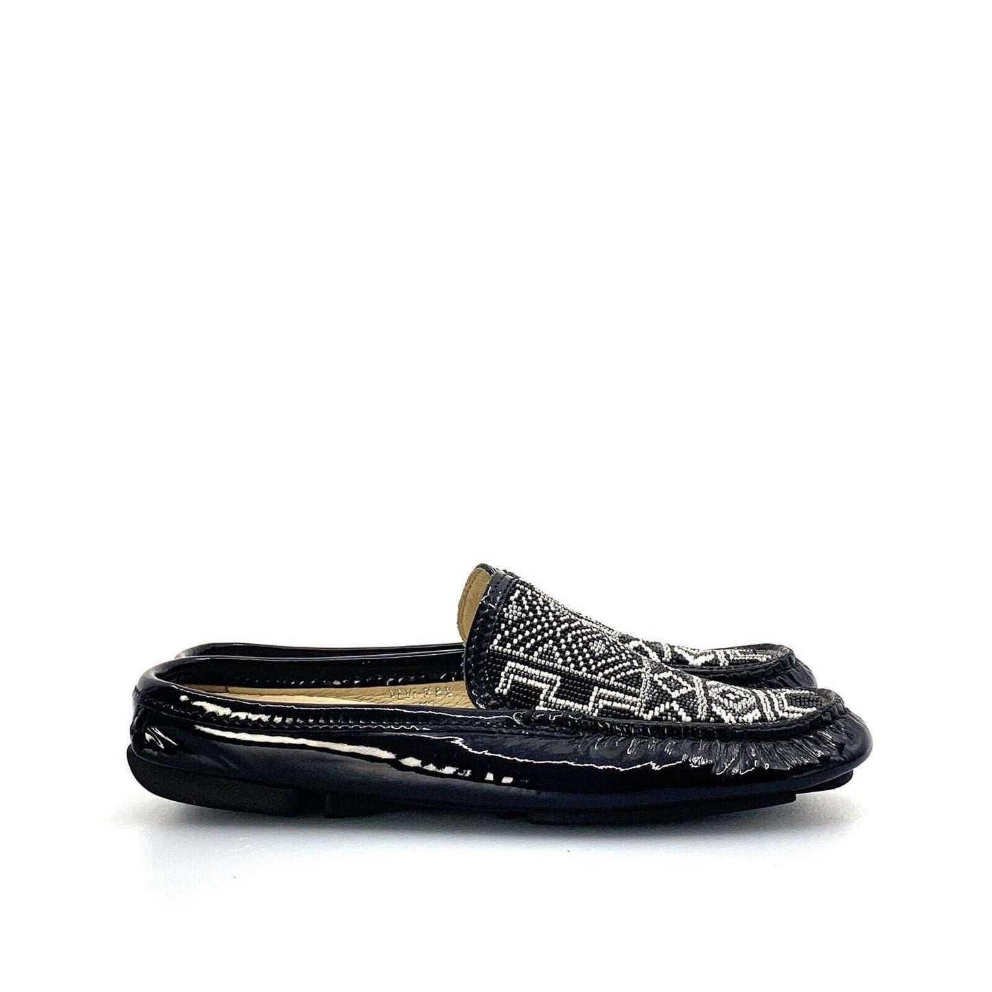Donald Pliner Womens 6.5M Black Shoes Patent Leather Beaded Native Pattern -  | Buy at Parsimony Shoppes