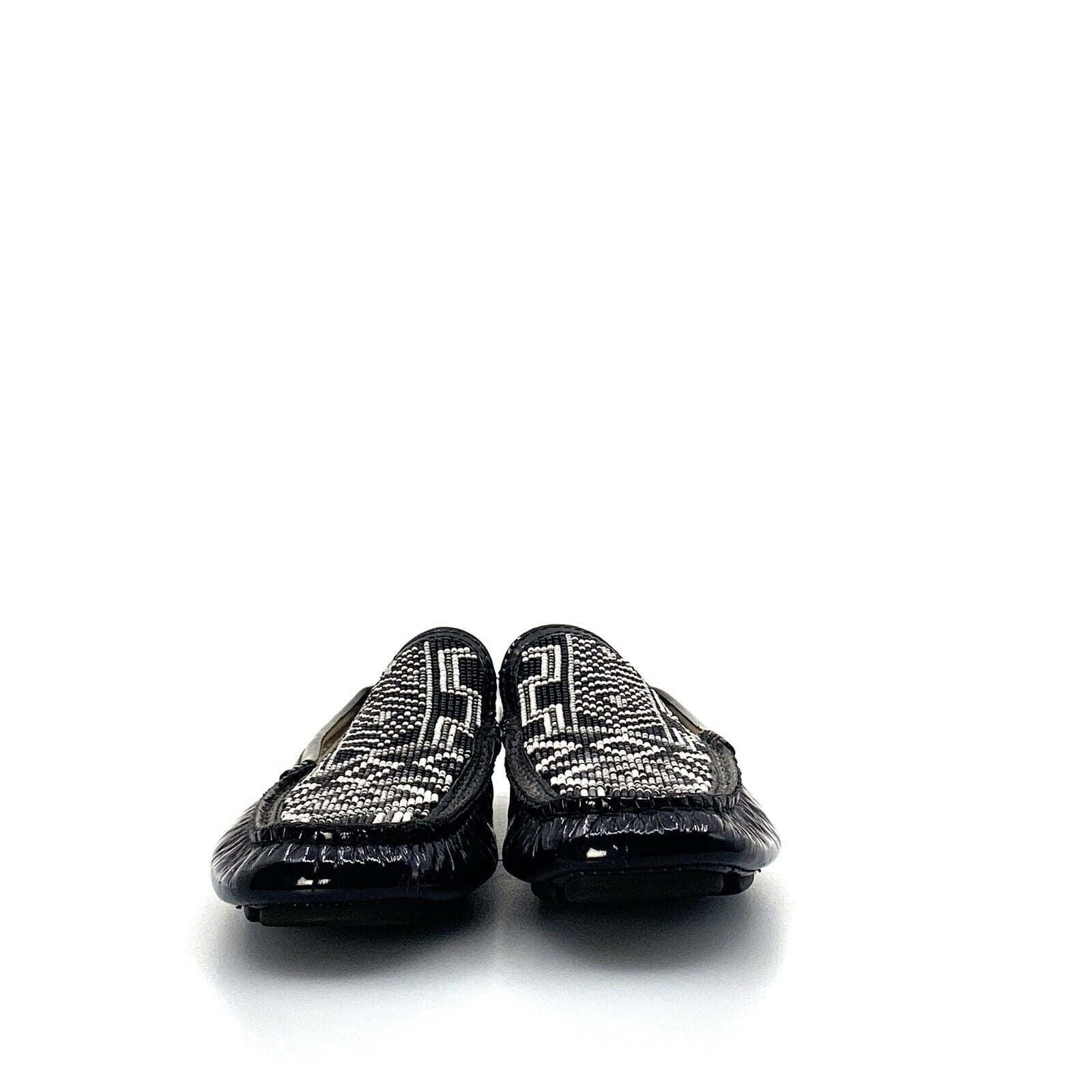 Donald Pliner Womens 6.5M Black Shoes Patent Leather Beaded Native Pattern -  | Buy at Parsimony Shoppes