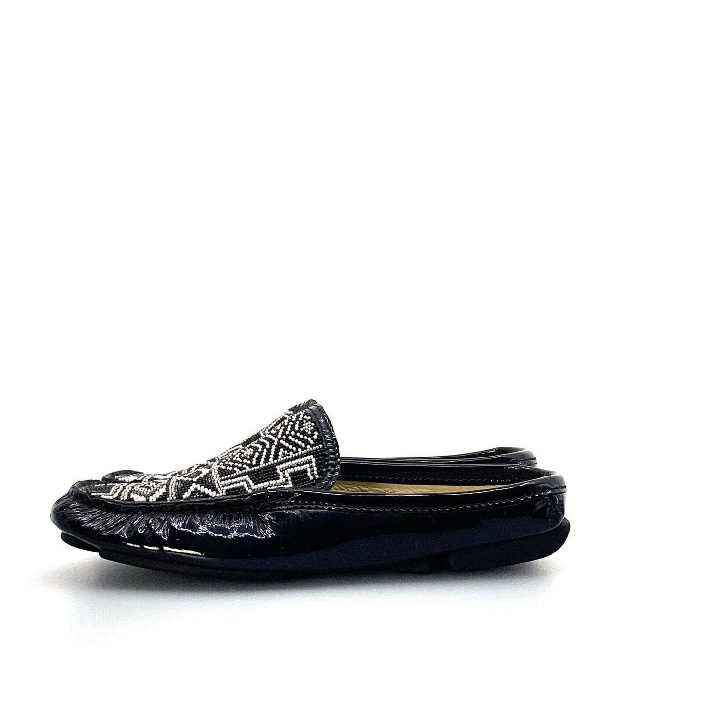 Donald Pliner Womens 6.5M Black Shoes Patent Leather Beaded Native Pattern -  | Buy at Parsimony Shoppes