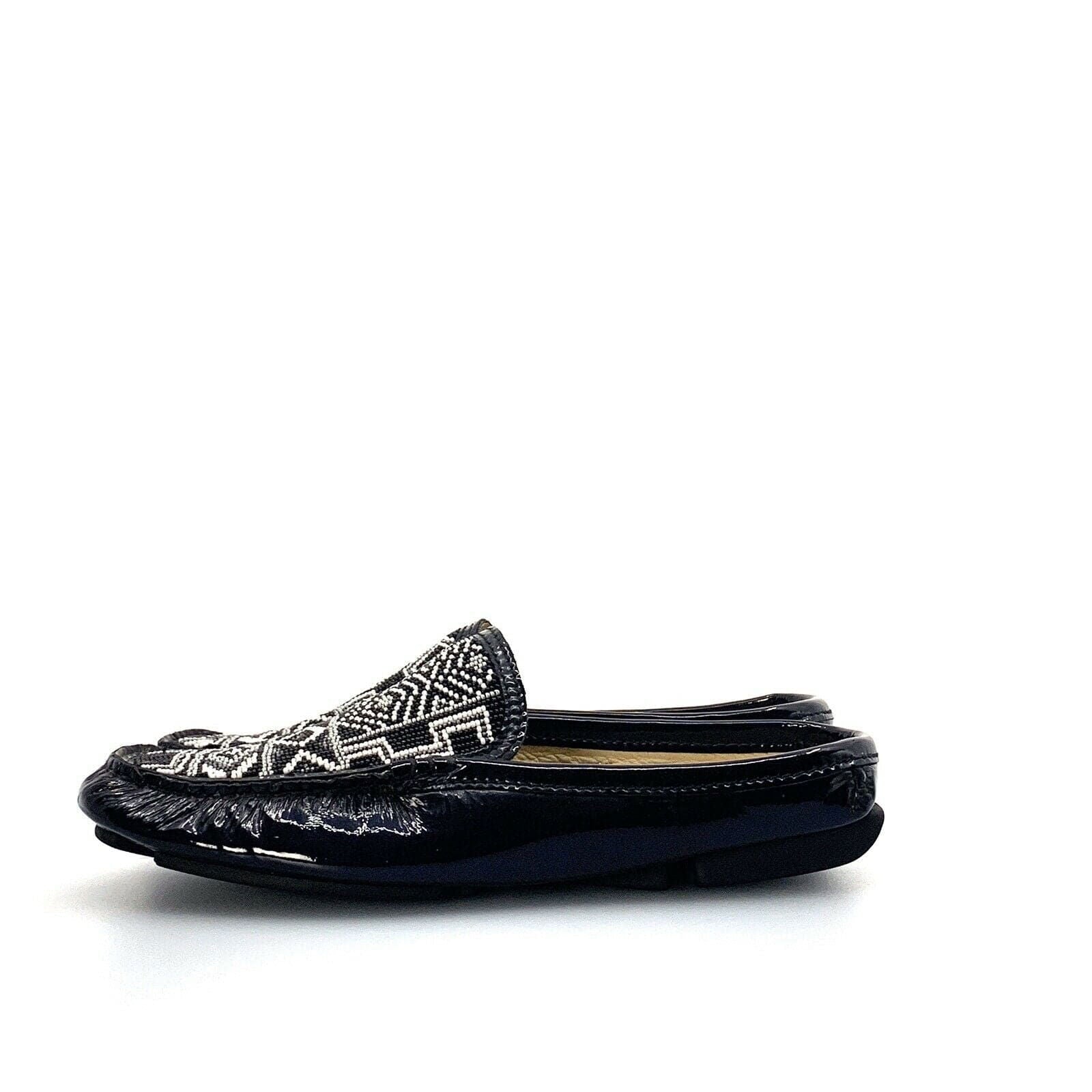 Donald Pliner Womens 6.5M Black Shoes Patent Leather Beaded Native Pattern -  | Buy at Parsimony Shoppes