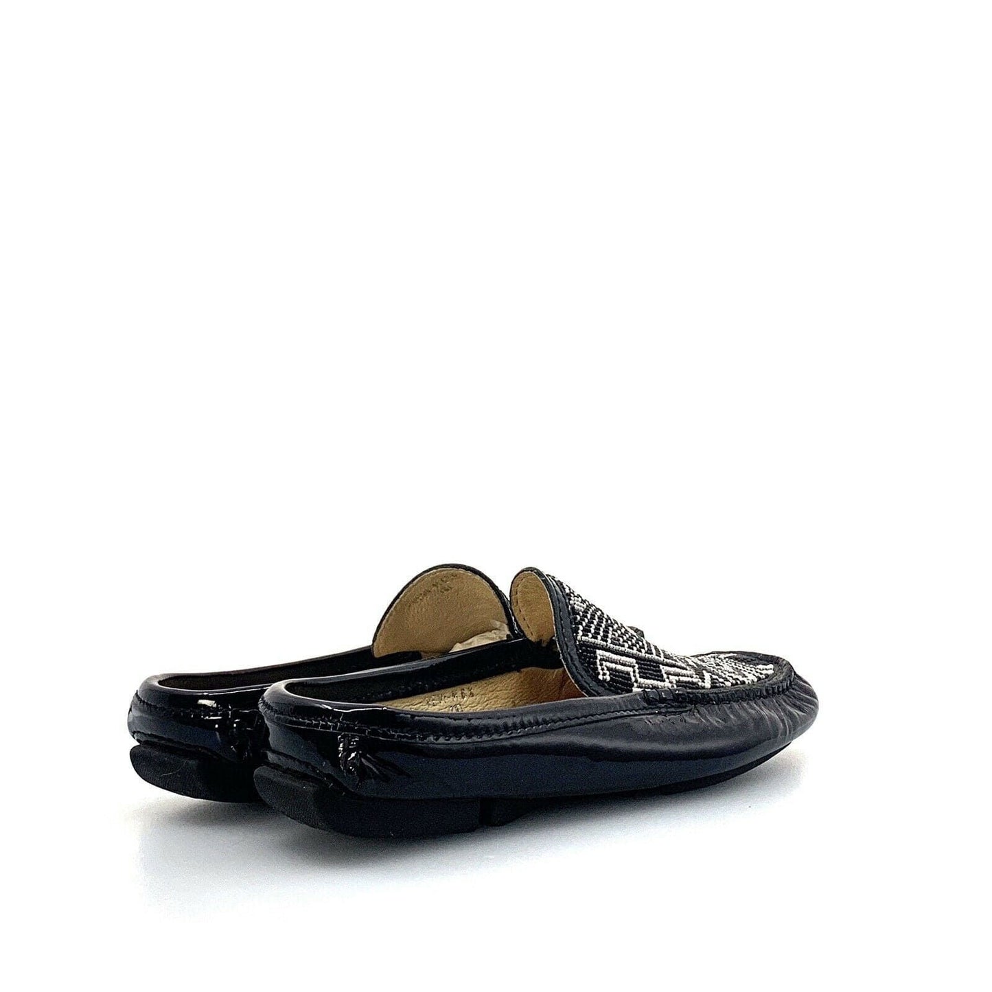 Donald Pliner Womens 6.5M Black Shoes Patent Leather Beaded Native Pattern -  | Buy at Parsimony Shoppes