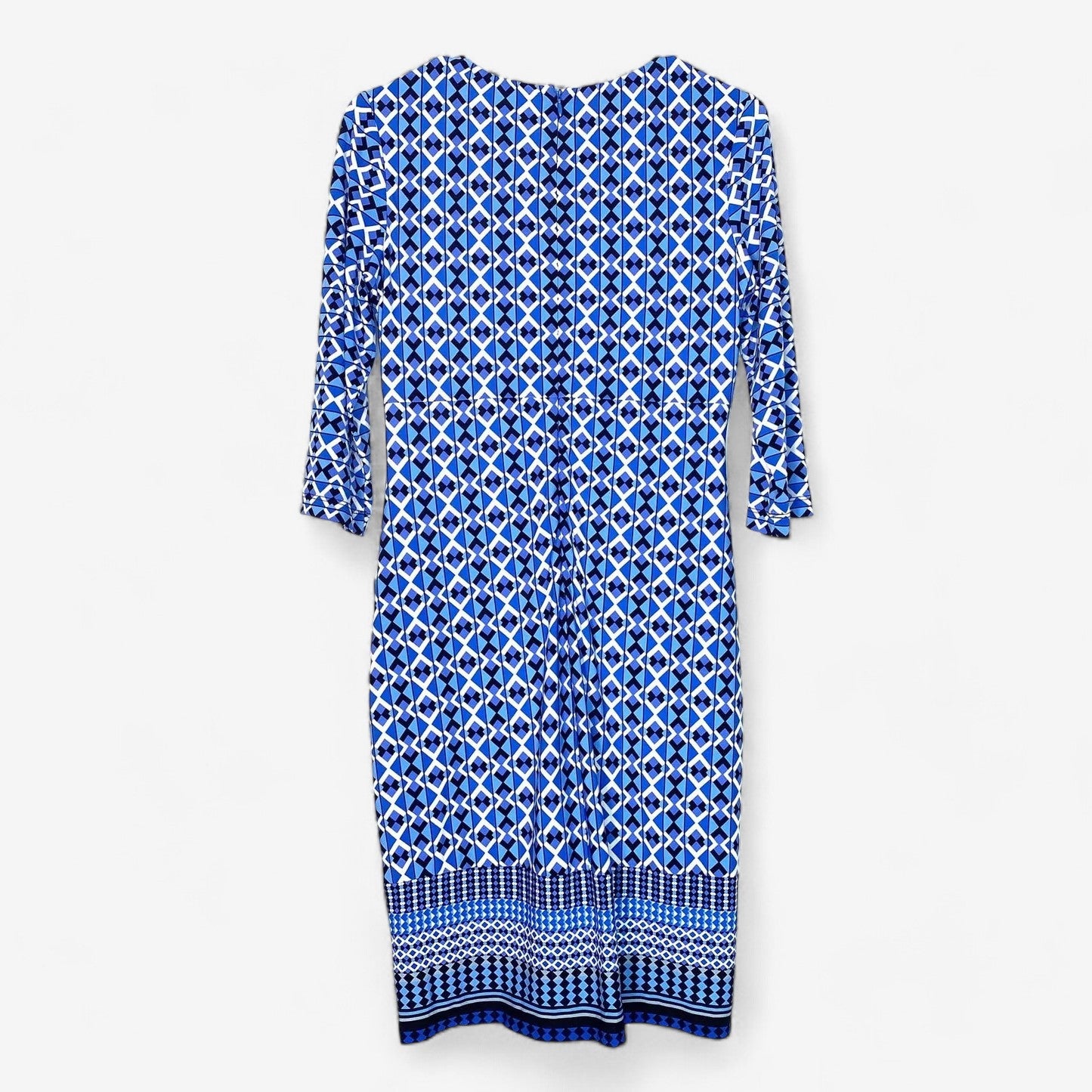 Donna Morgan 'Masona' Cobalt Blue Shift Dress | Geometric V-Neck | Size 8P