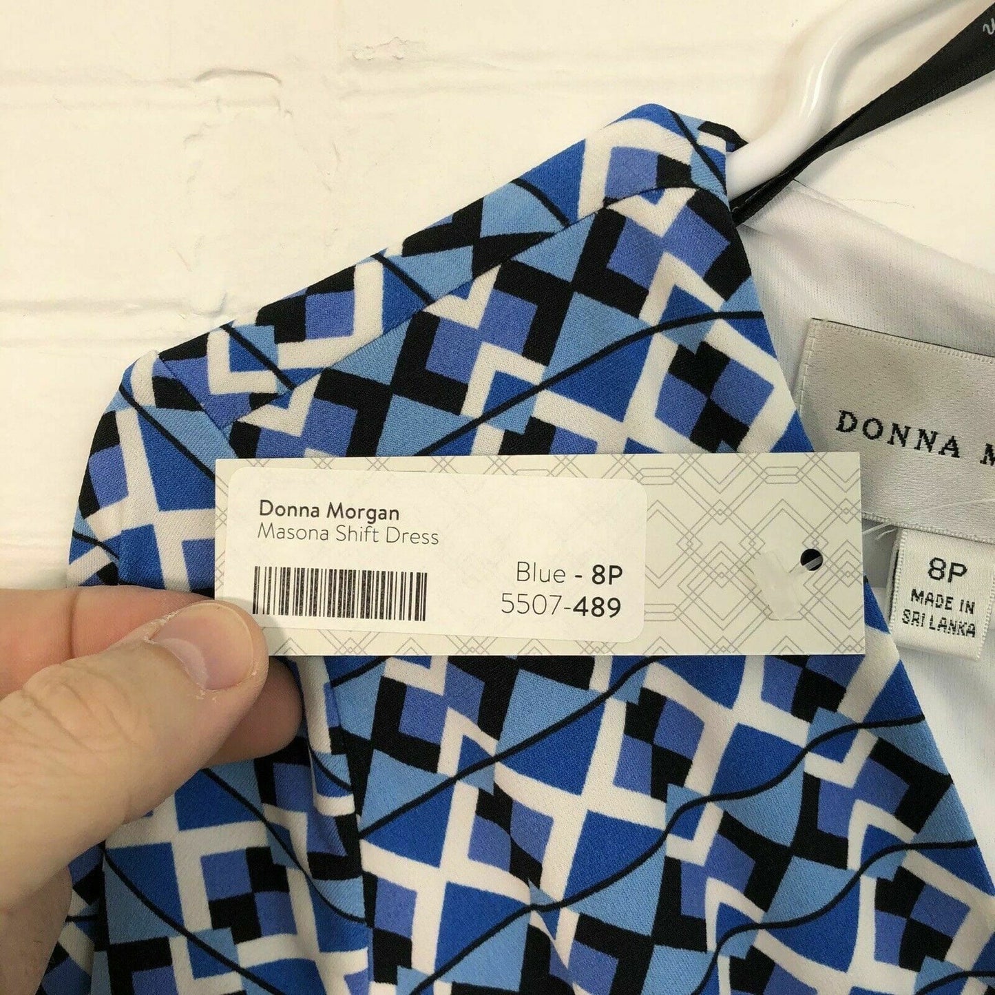 Donna Morgan Women Shift Dress “Masona” Cobalt Blue Size 8P Geometric V Neck NWT -  | Buy at Parsimony Shoppes