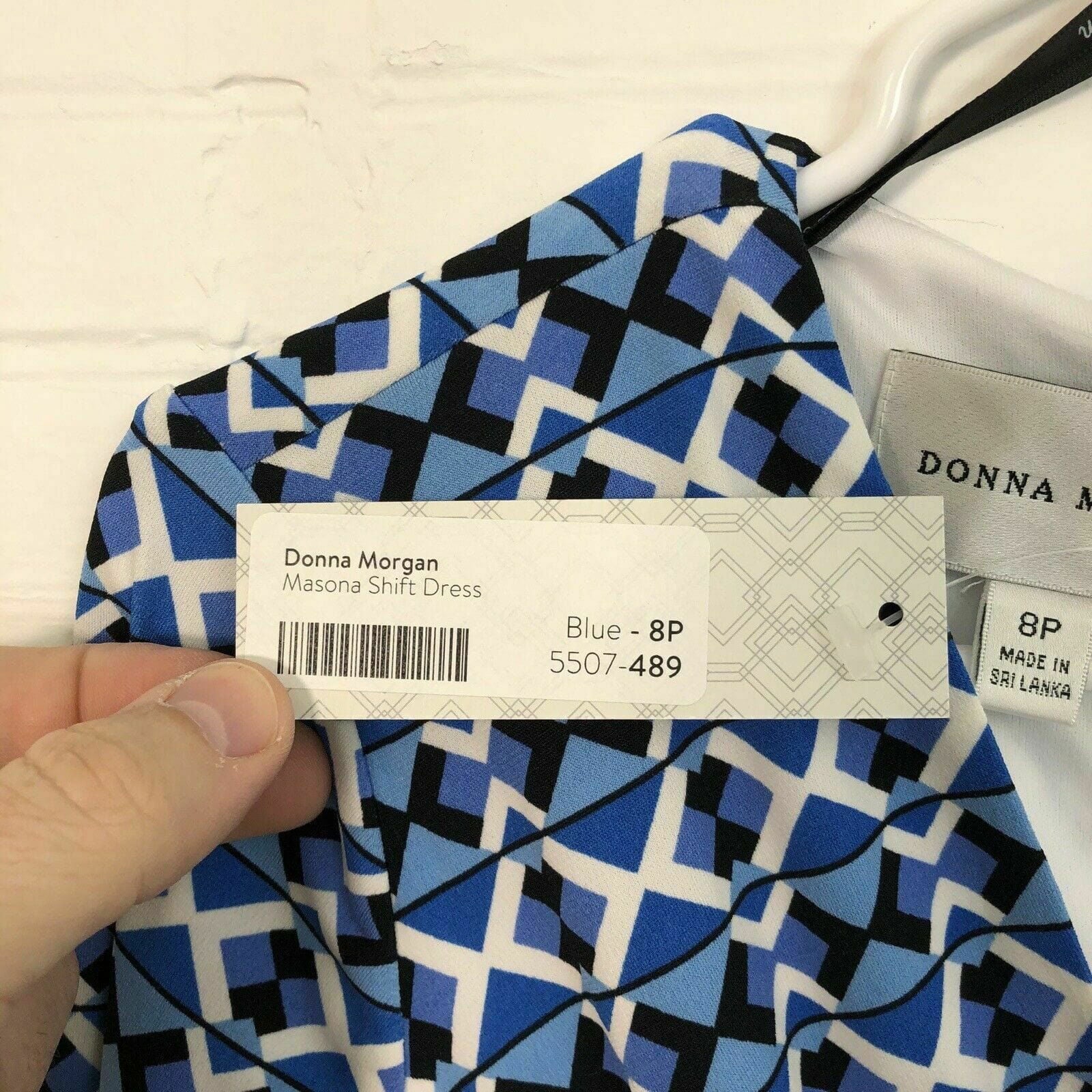 Donna Morgan Women Shift Dress “Masona” Cobalt Blue Size 8P Geometric V Neck NWT -  | Buy at Parsimony Shoppes