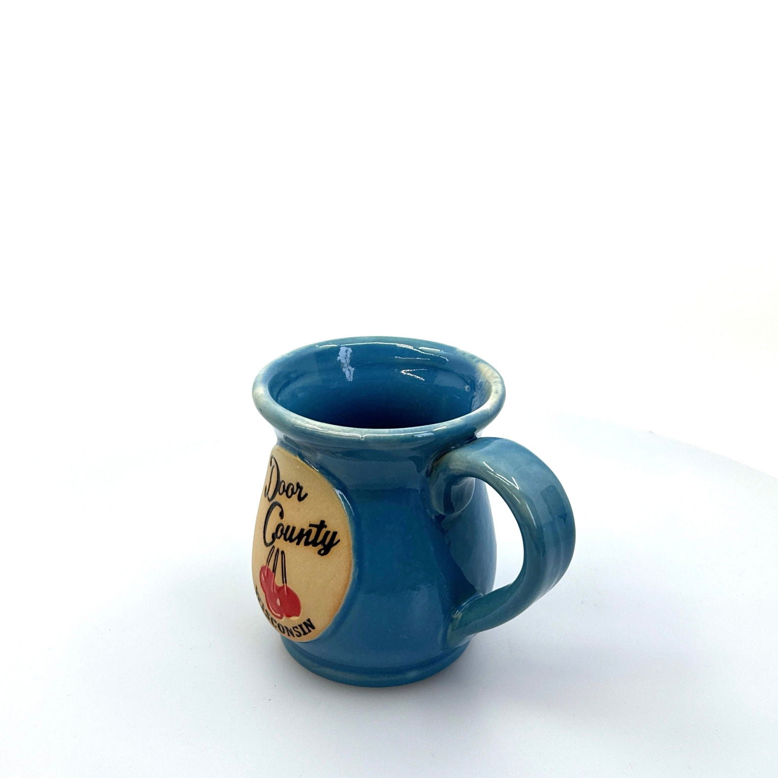 Door County Wisconsin (Cherries) Tourism Souvenir Blue Coffee Cup Mug 14oz -  | Buy at Parsimony Shoppes
