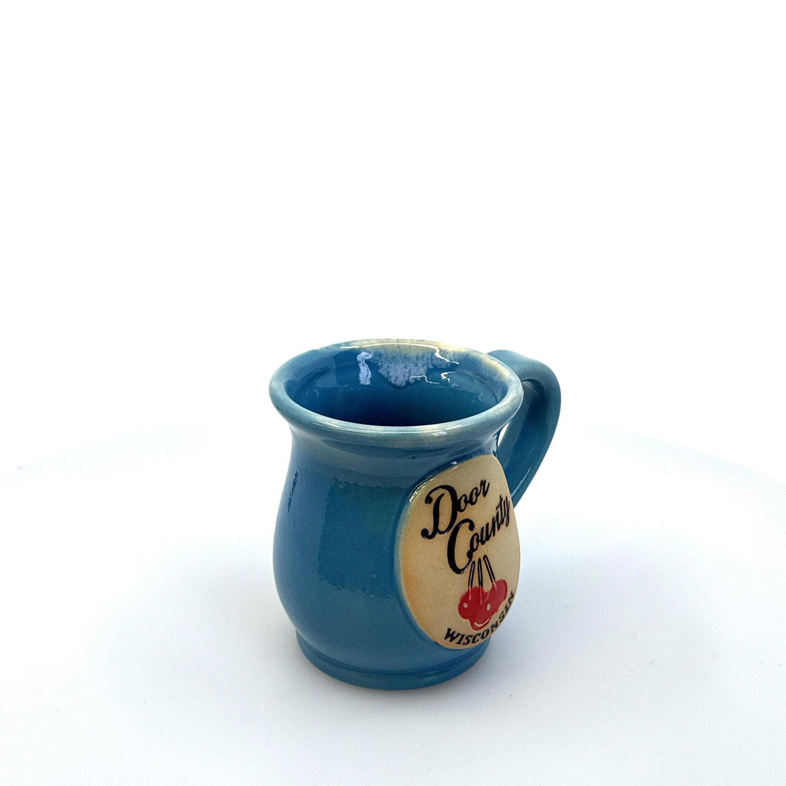 Door County Wisconsin (Cherries) Tourism Souvenir Blue Coffee Cup Mug 14oz -  | Buy at Parsimony Shoppes