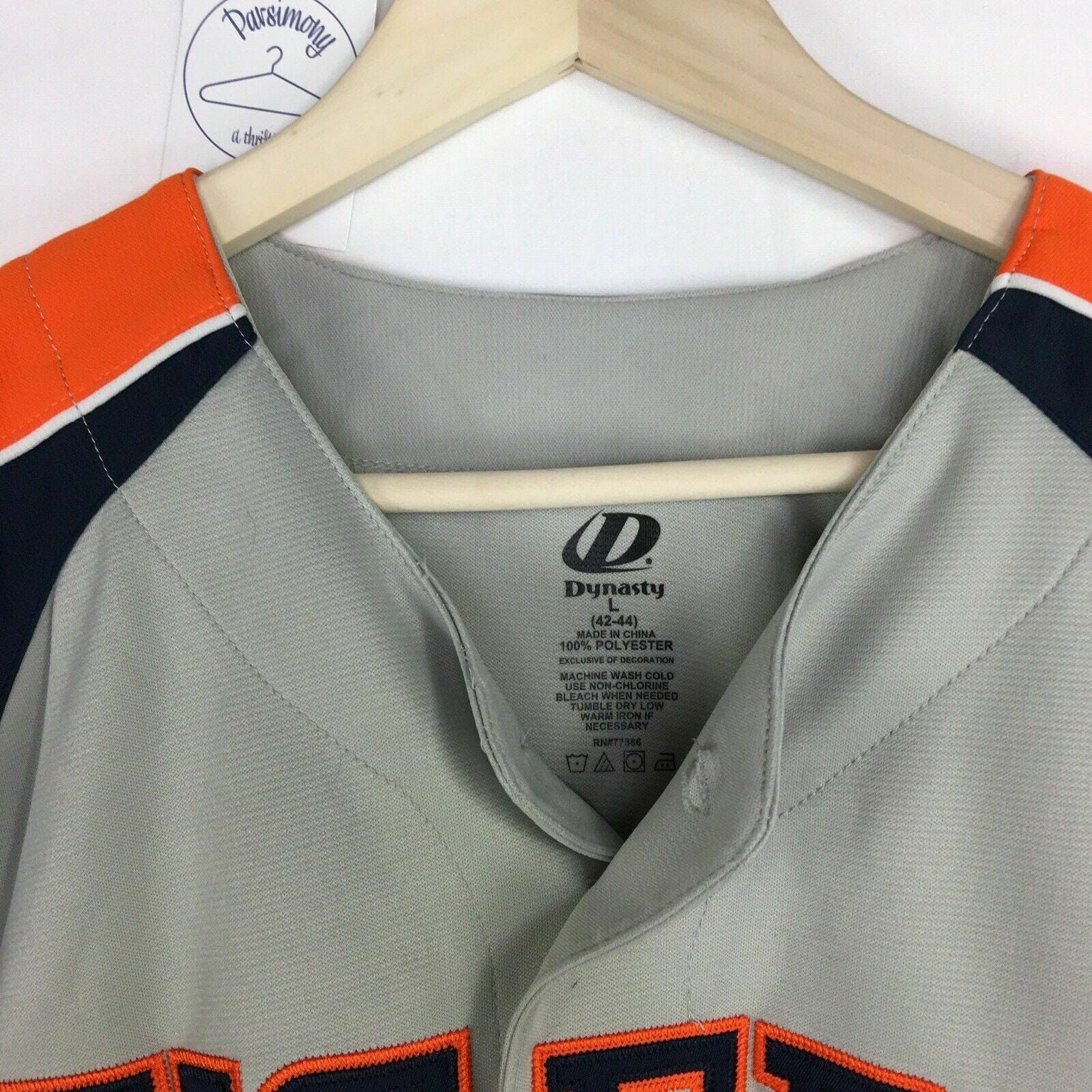 Dynasty Mens Size L Gray Blue Orange Baseball Jersey Shirt MLB Detroit Tigers S/s -  | Buy at Parsimony Shoppes