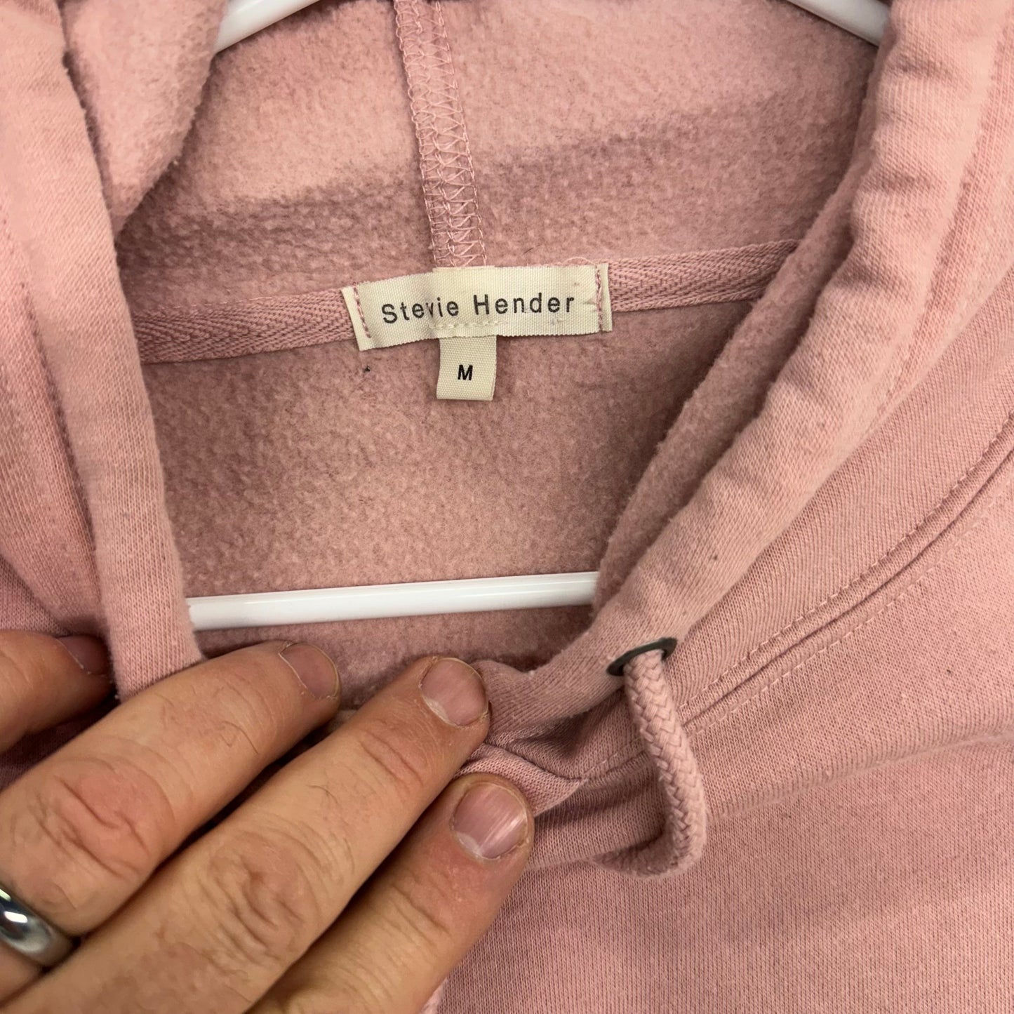 Stevie Hender | Womens Drawcord Hoodie Sweatshirt | Color: Pink | Size: M | GUC