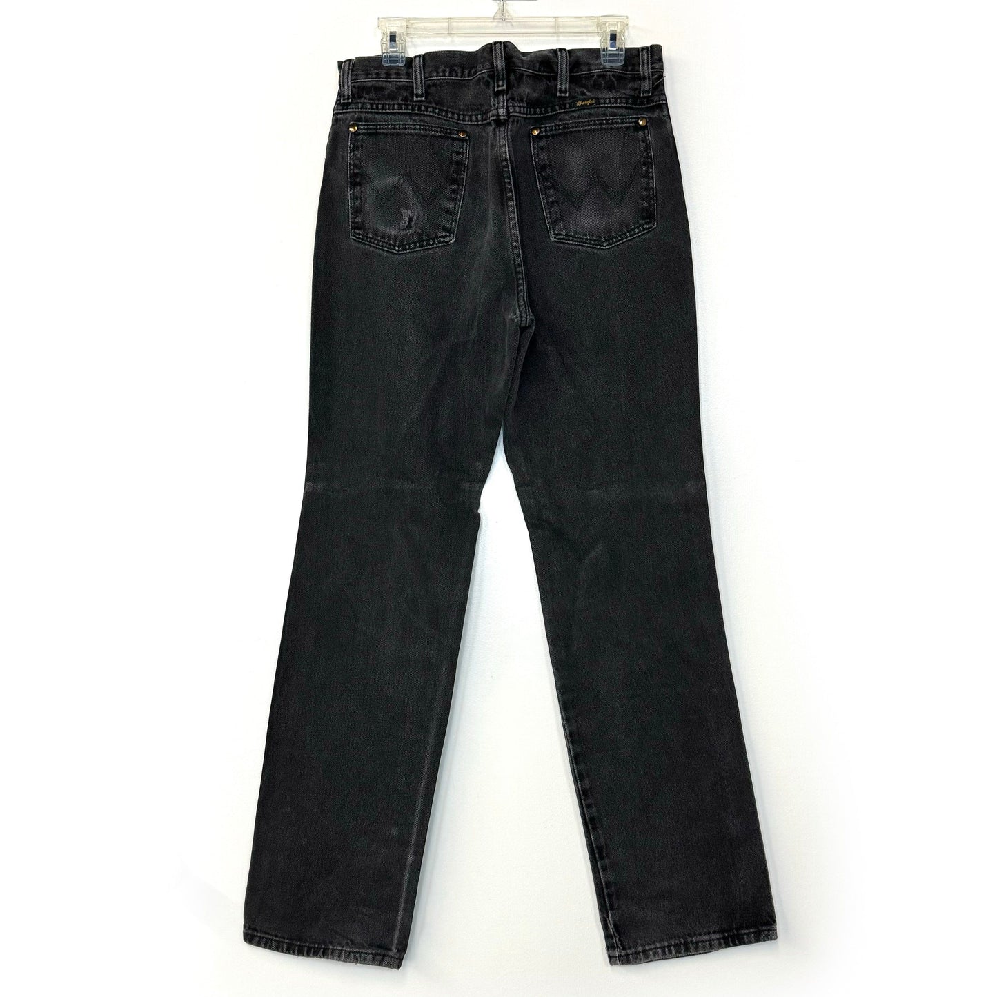 Wrangler | Mens Straight Denim Jeans | Color: Black | Size: 33x34 | Pre-Worn