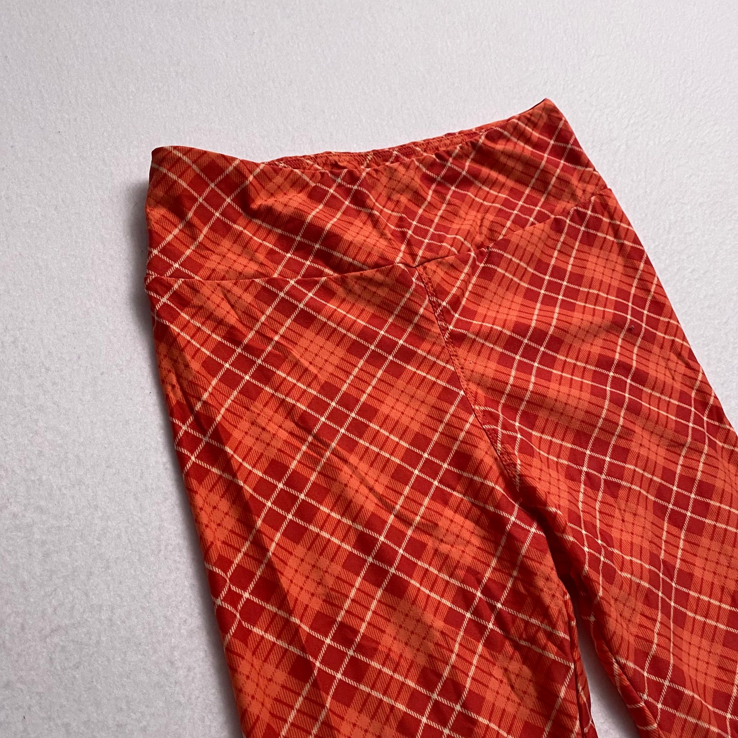 LuLaRoe Leggings | OS (2-10) | Orange/White Plaid | Buttery Soft | New