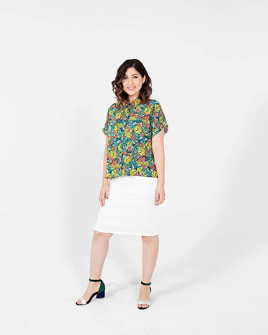 LuLaRoe Womens XL Yellow/Green Tropical Abundance Print Cassie Skirt NWT*