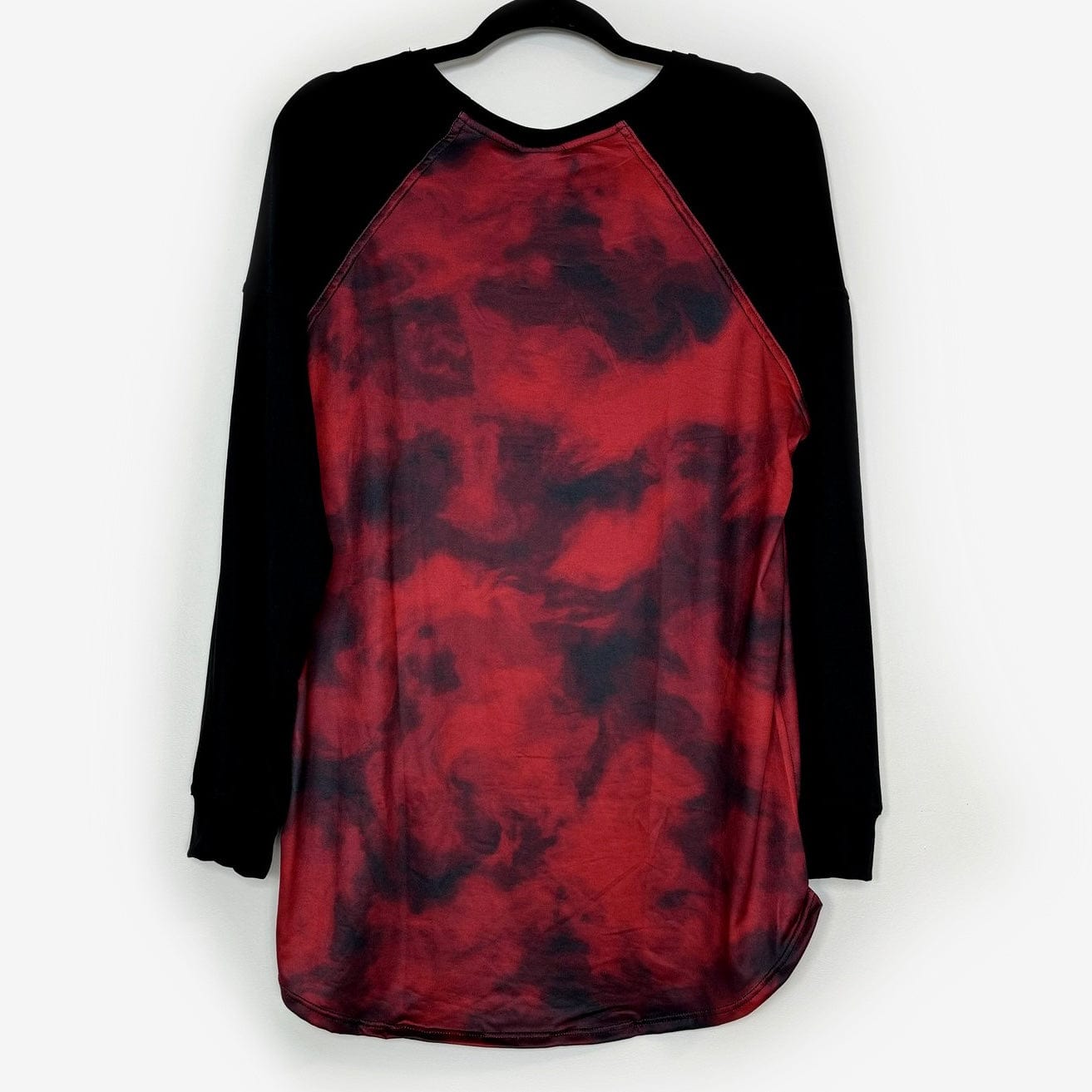 LuLaRoe Vault | Erin Unisex Raglan Sleeve Top | Size: L (12-14) | Black/Red | Watercolor | NWT