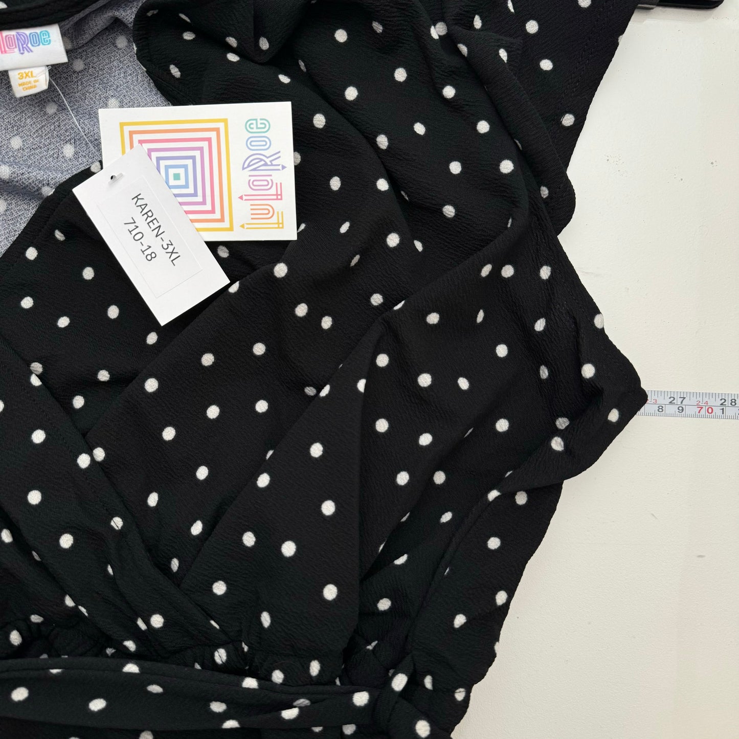 LuLaRoe | KAREN Jumpsuit | 3XL (24-26) | Black/white | Polka Dots | NWT