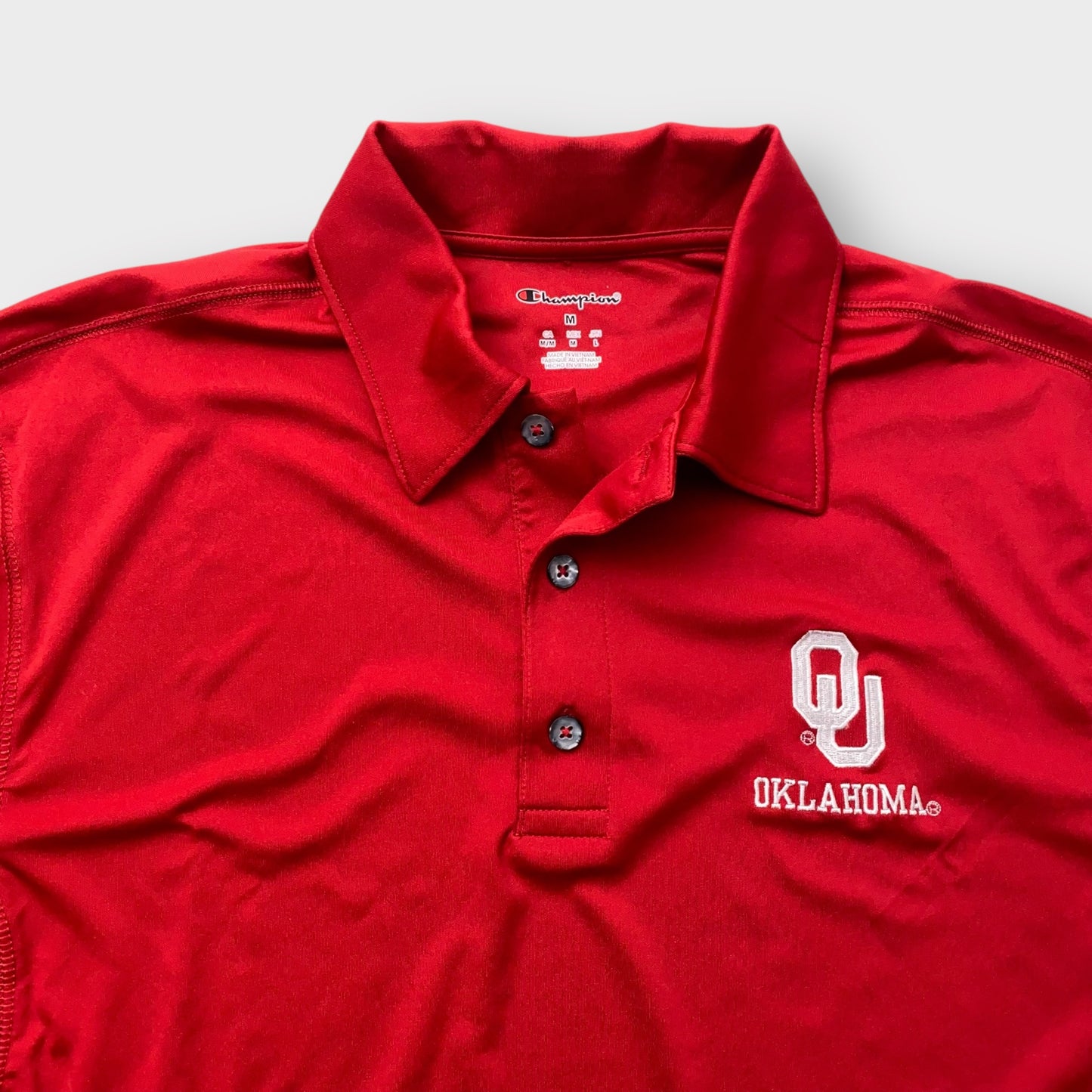 Champion Men's Red Oklahoma Sooners Polo Golf Shirt - Size M