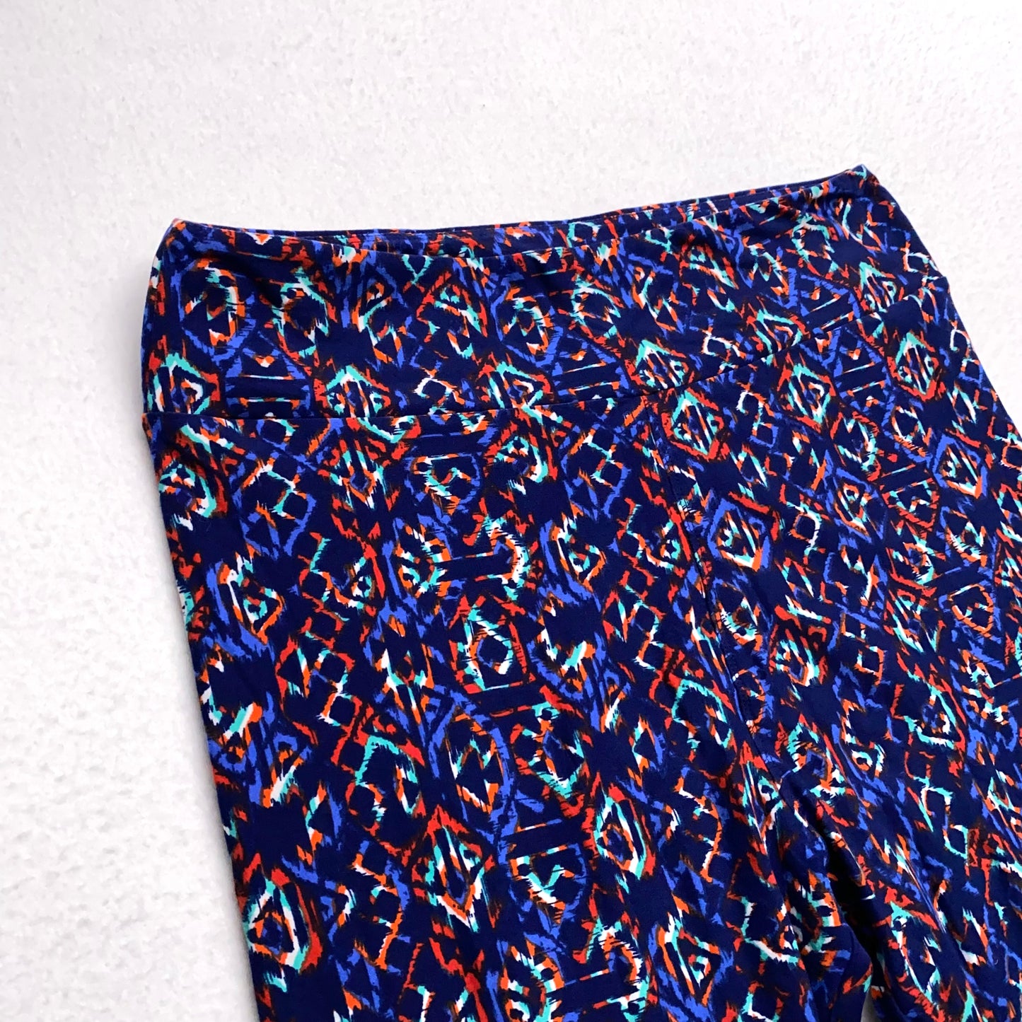 LuLaRoe Leggings | TC (12-18) | Navy/Red/Teal Geometric Print | New