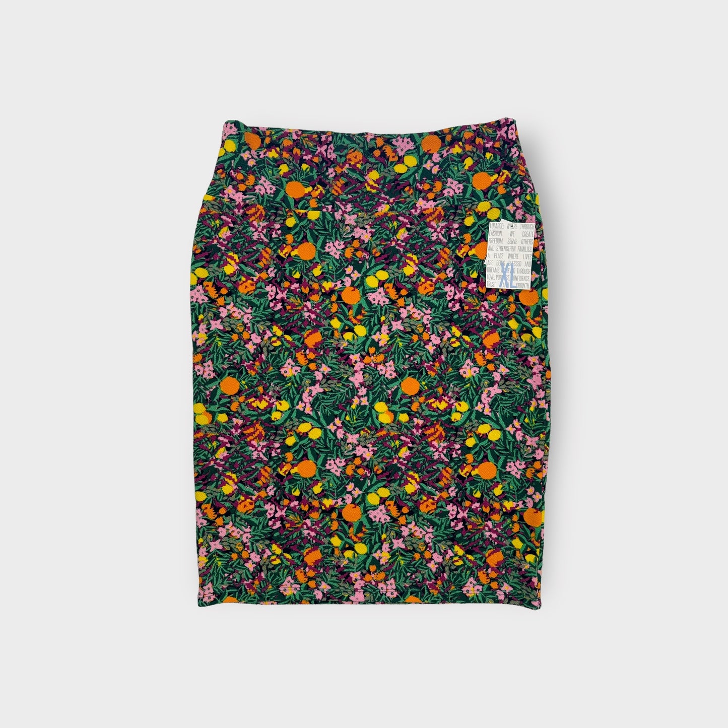 LuLaRoe Cassie Pencil Skirt | XL (18-20) | Green/multicolor | Ditsy Floral | NWT