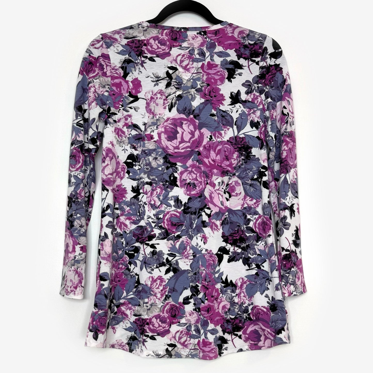 LuLaRoe Vault | Lynnae High-Low L/s Top | Size: XXS (00-0) | Purple/Multicolor | Floral | NWT