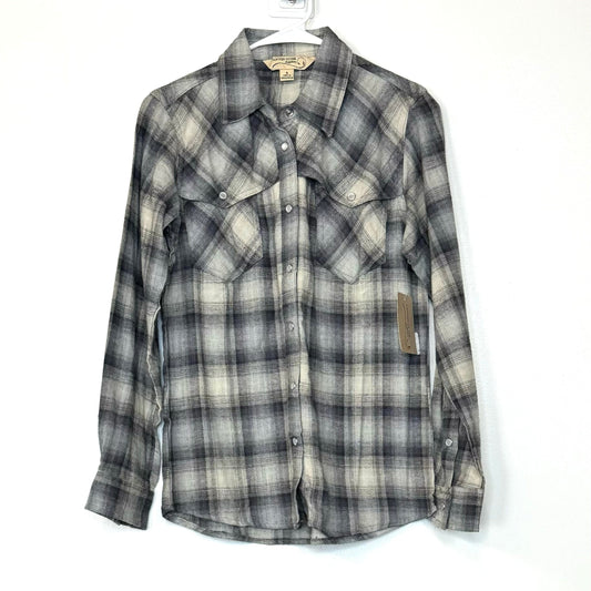 Canyon Guide Outfitters | Womens Dolly Flannel Long Sleeve Snap Shirt | Color: Gray | Size: S | NWT