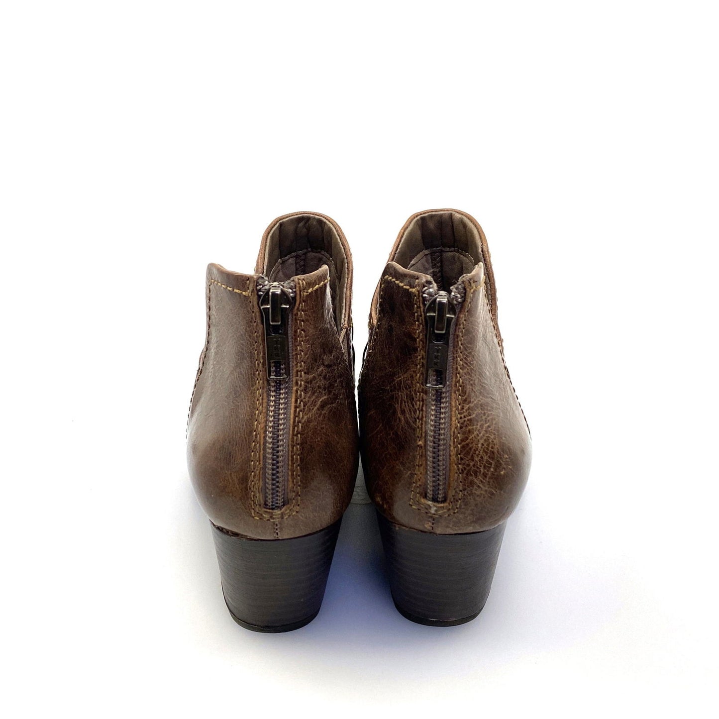 Earth Womens Merlin 7½ B Taupe Brown Leather Ankle Western Booties Pre-Owned -  | Buy at Parsimony Shoppes