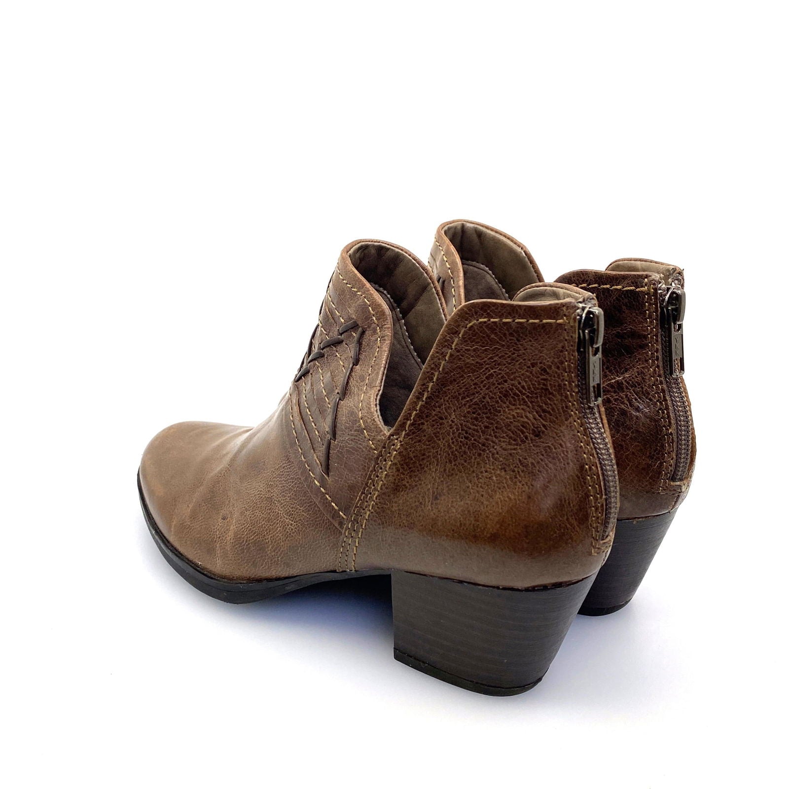 Earth Womens Merlin 7½ B Taupe Brown Leather Ankle Western Booties Pre-Owned -  | Buy at Parsimony Shoppes