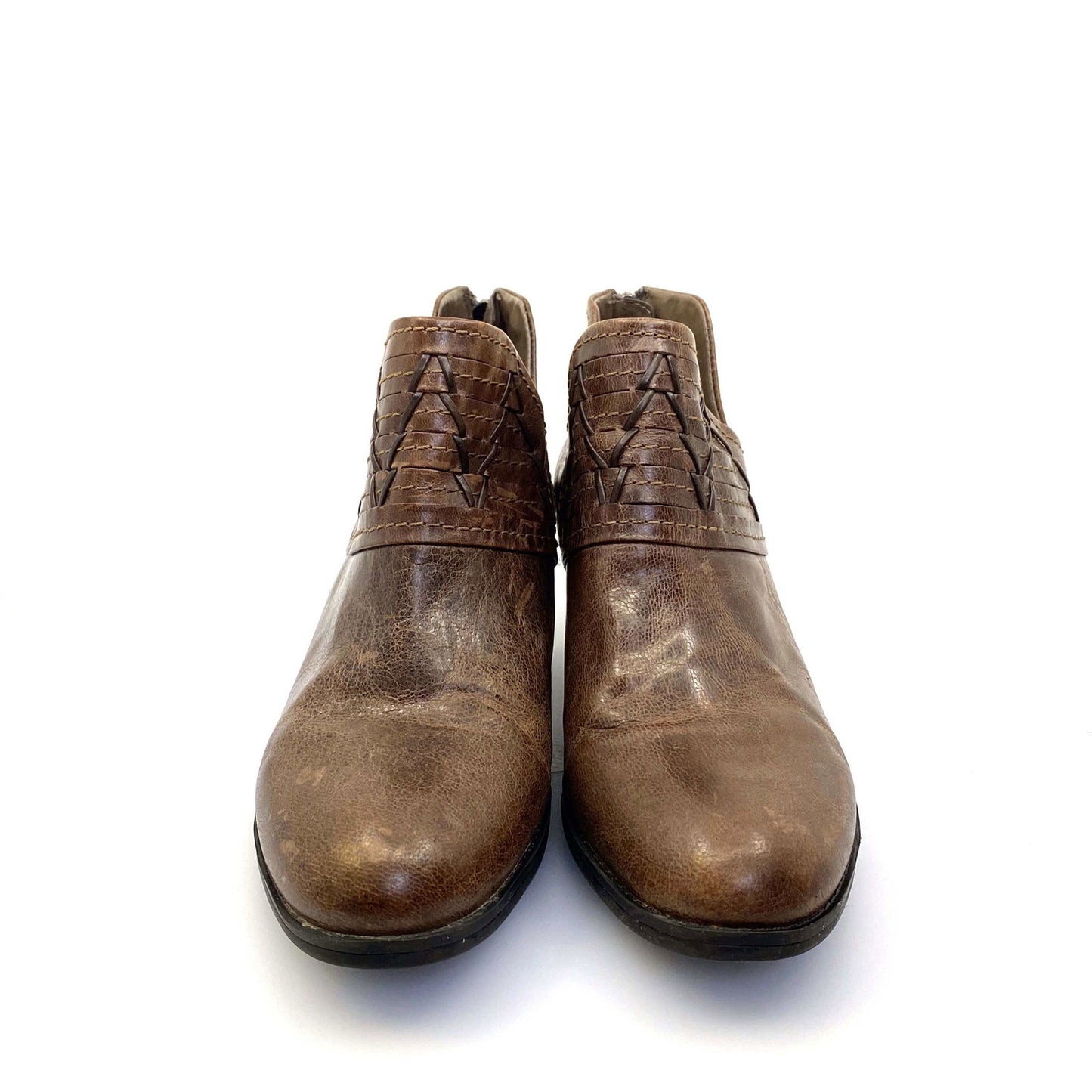 Earth Womens Merlin 7½ B Taupe Brown Leather Ankle Western Booties Pre-Owned -  | Buy at Parsimony Shoppes