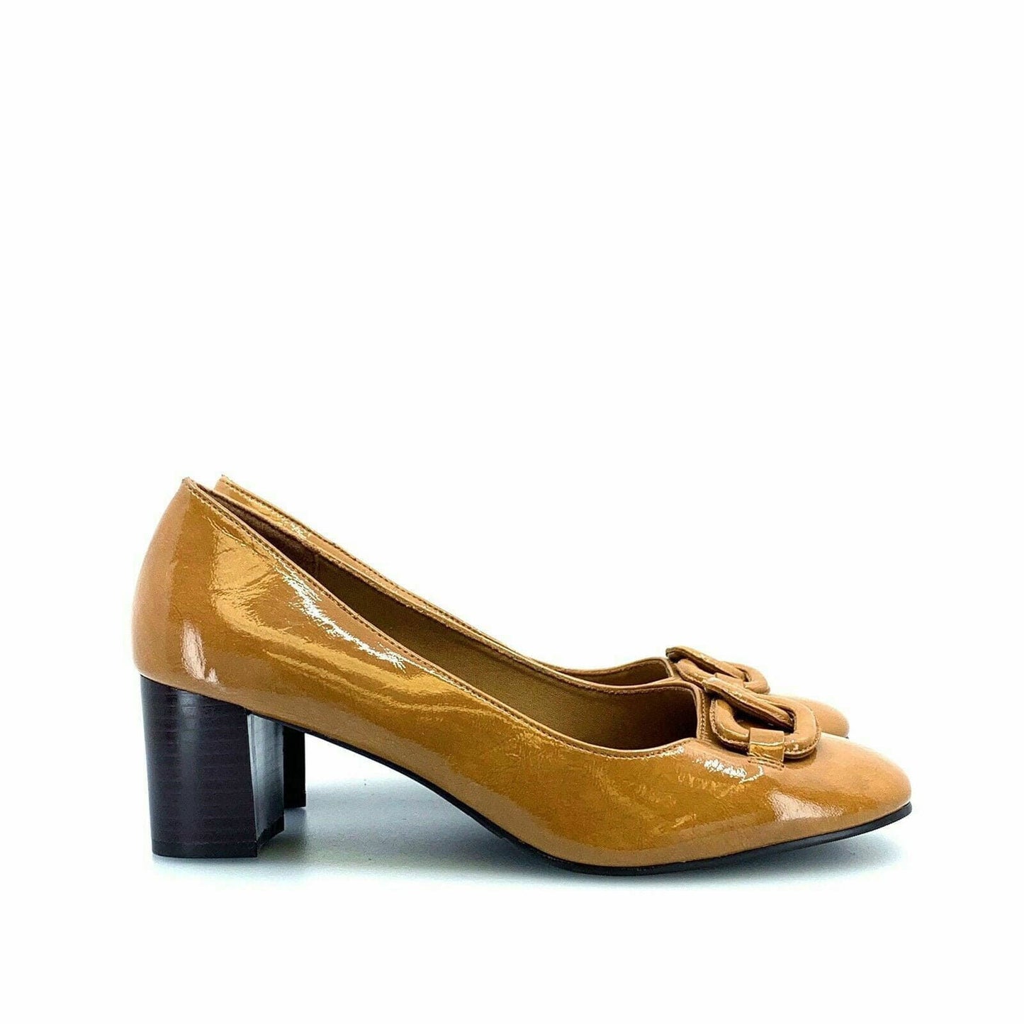 East 5th Womens Size 9.5M Tan Brown Pumps Heels “Francine” Faux Patent Leather -  | Buy at Parsimony Shoppes