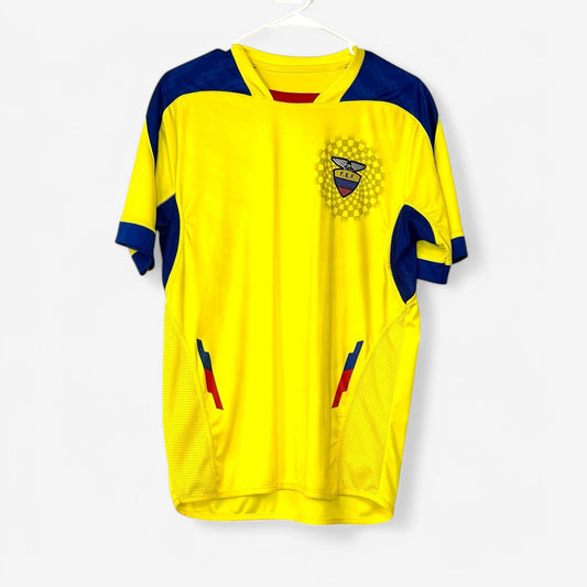 Ecuador FEF Youth Short Sleeve Jersey - Size XL - Yellow/Blue - Polyester Blend - 36" Chest