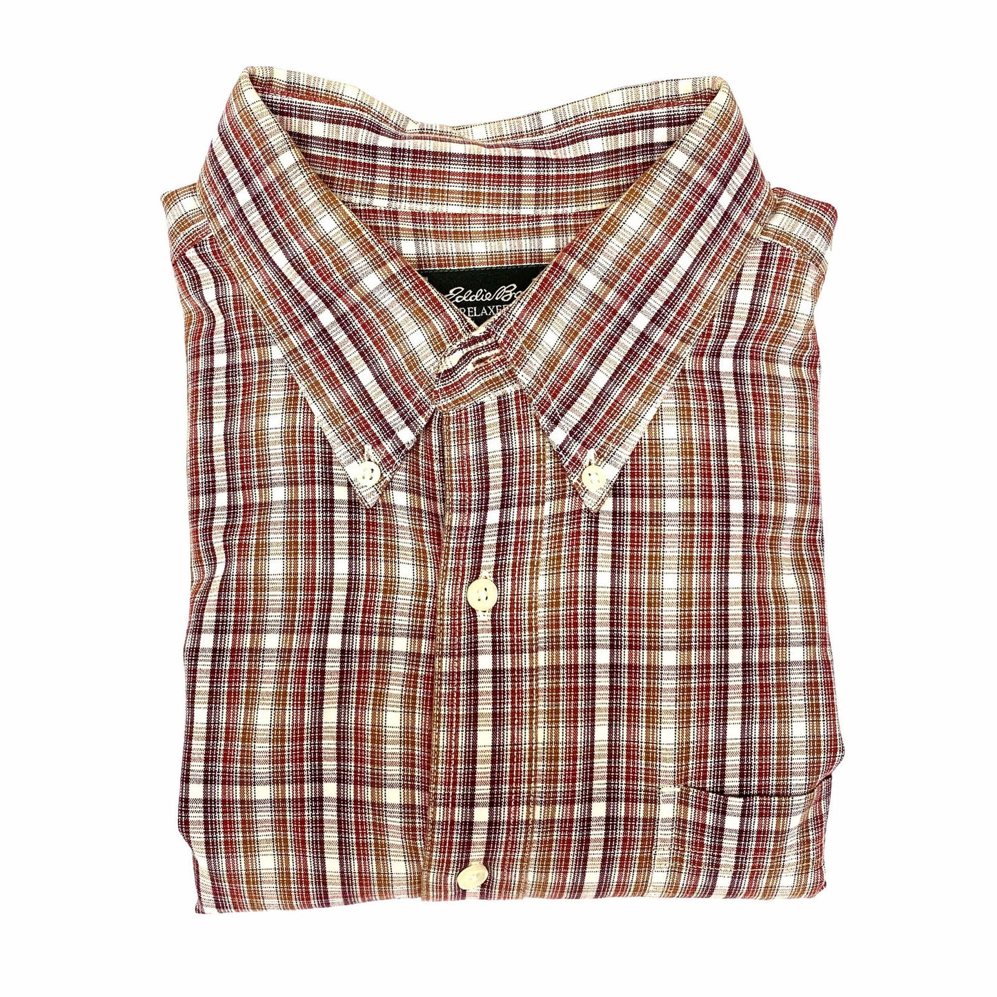 Eddie Bauer Mens Relaxed Fit Red Plaid Flannel Button-Down Shirt -  | Buy at Parsimony Shoppes